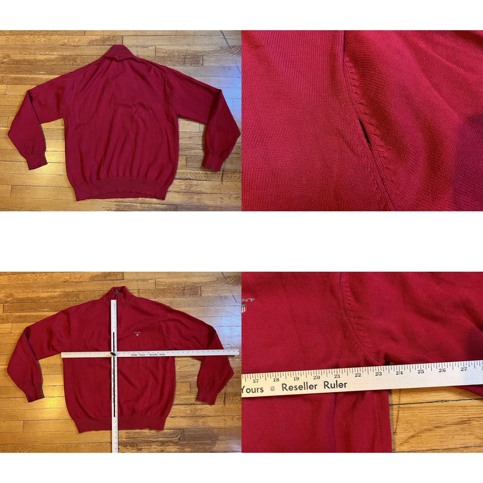 Gant Gant 1/4 Zip Sweater Men’s XXL Red DAMAGED Size US XXL / EU 58 / 5 - 8 Thumbnail