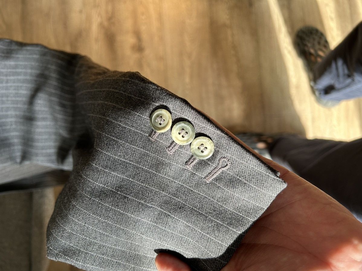 Maison Margiela Margiela Grey Pinstripped Wool Jacket Size 52L - 7 Thumbnail
