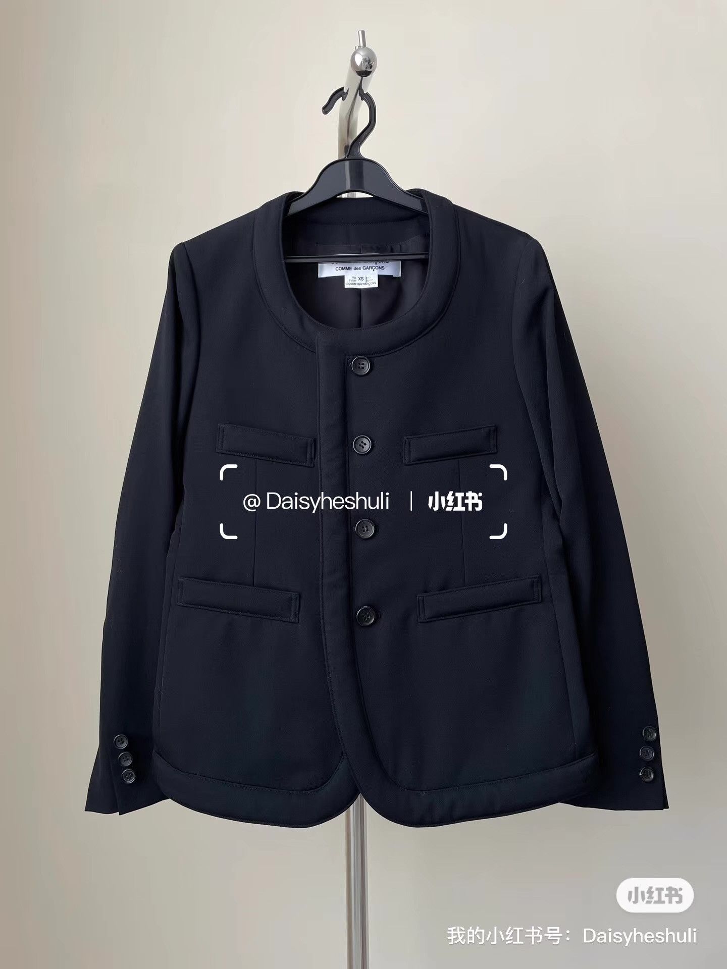 Comme des Garcons Comme des Garçons Pocket Round Neck Wool Jacket Ｑ24 Size XS / US 0-2 / IT 36-38 - 1 Thumbnail