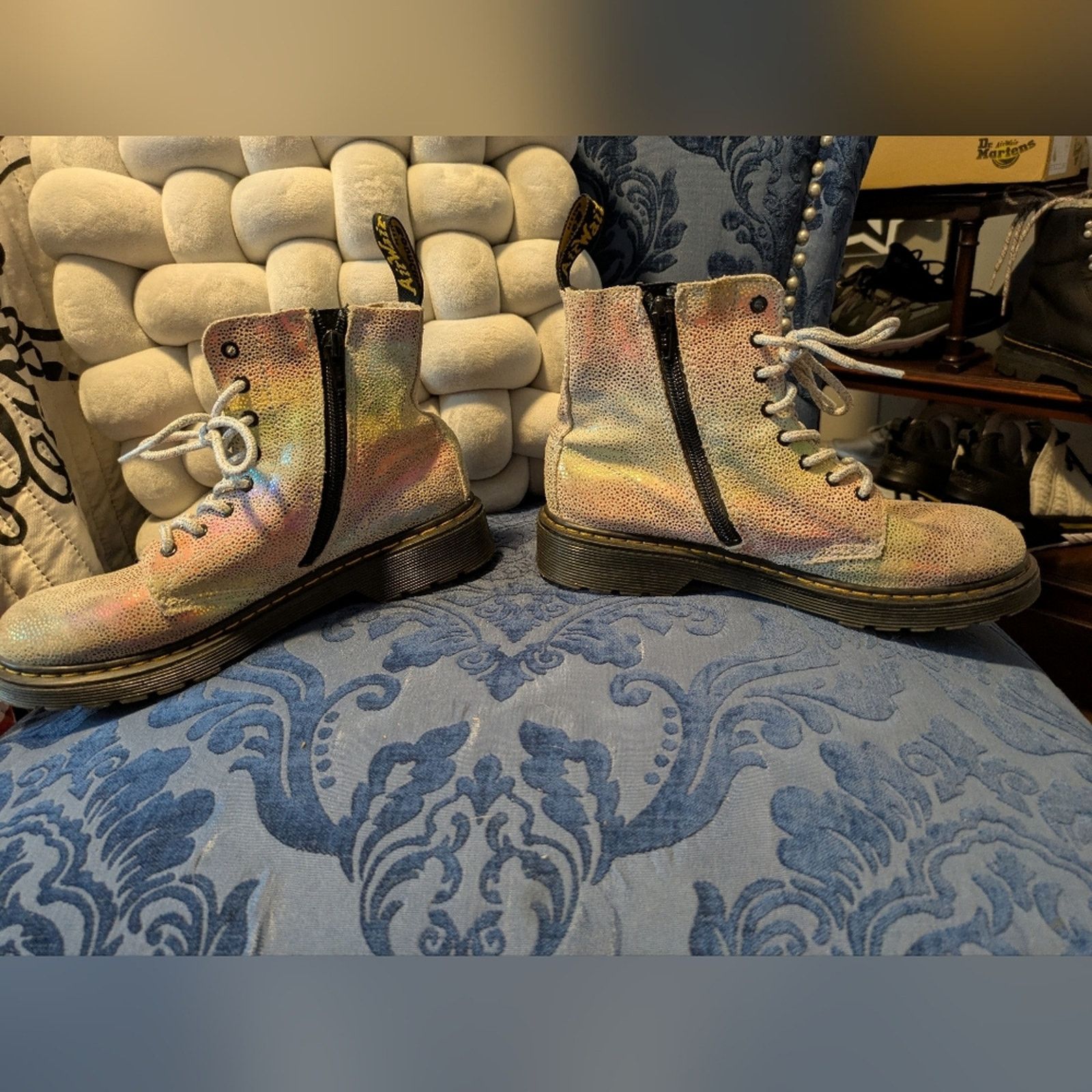 Dr. Martens Dr Martens Rainbow Holographic Lace Up Boots Size 5/EU 36 Size US 5 / IT 35 - 3 Thumbnail