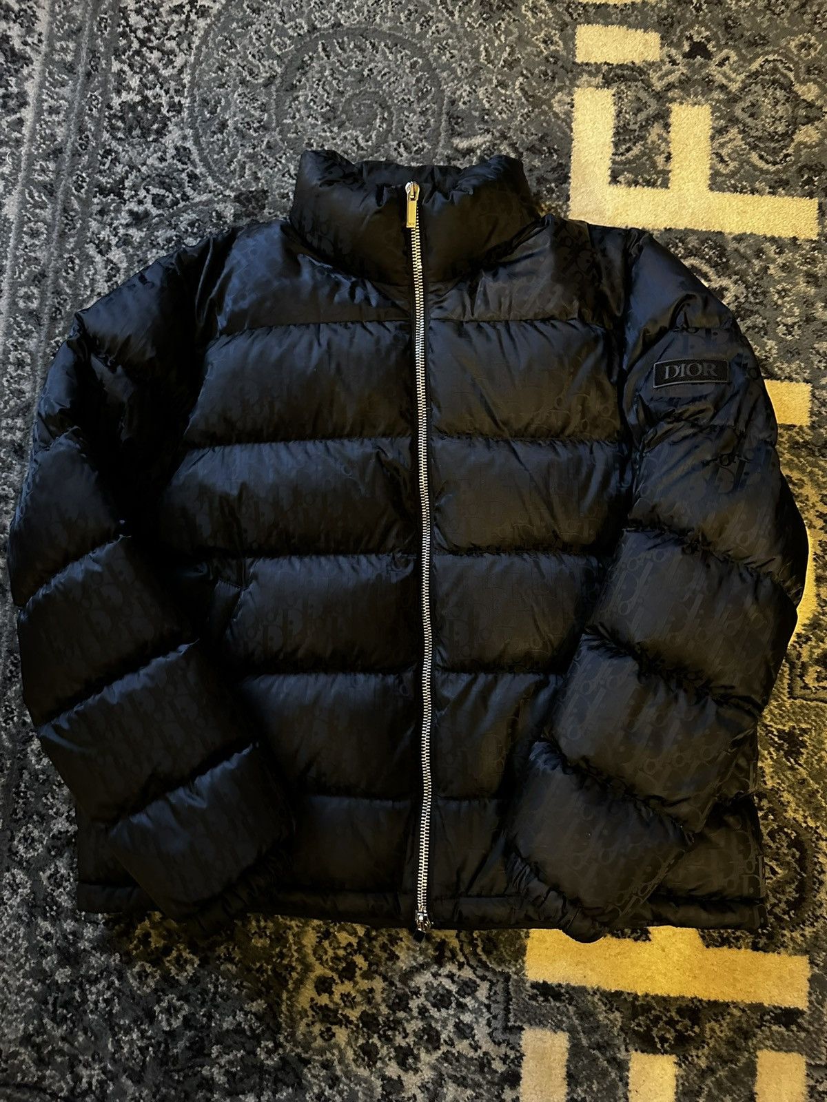 Dior Dior Navy Puffer Jacket Oblique Monogram 56 XL Size US XL / EU 56 / 4 - 1 Thumbnail