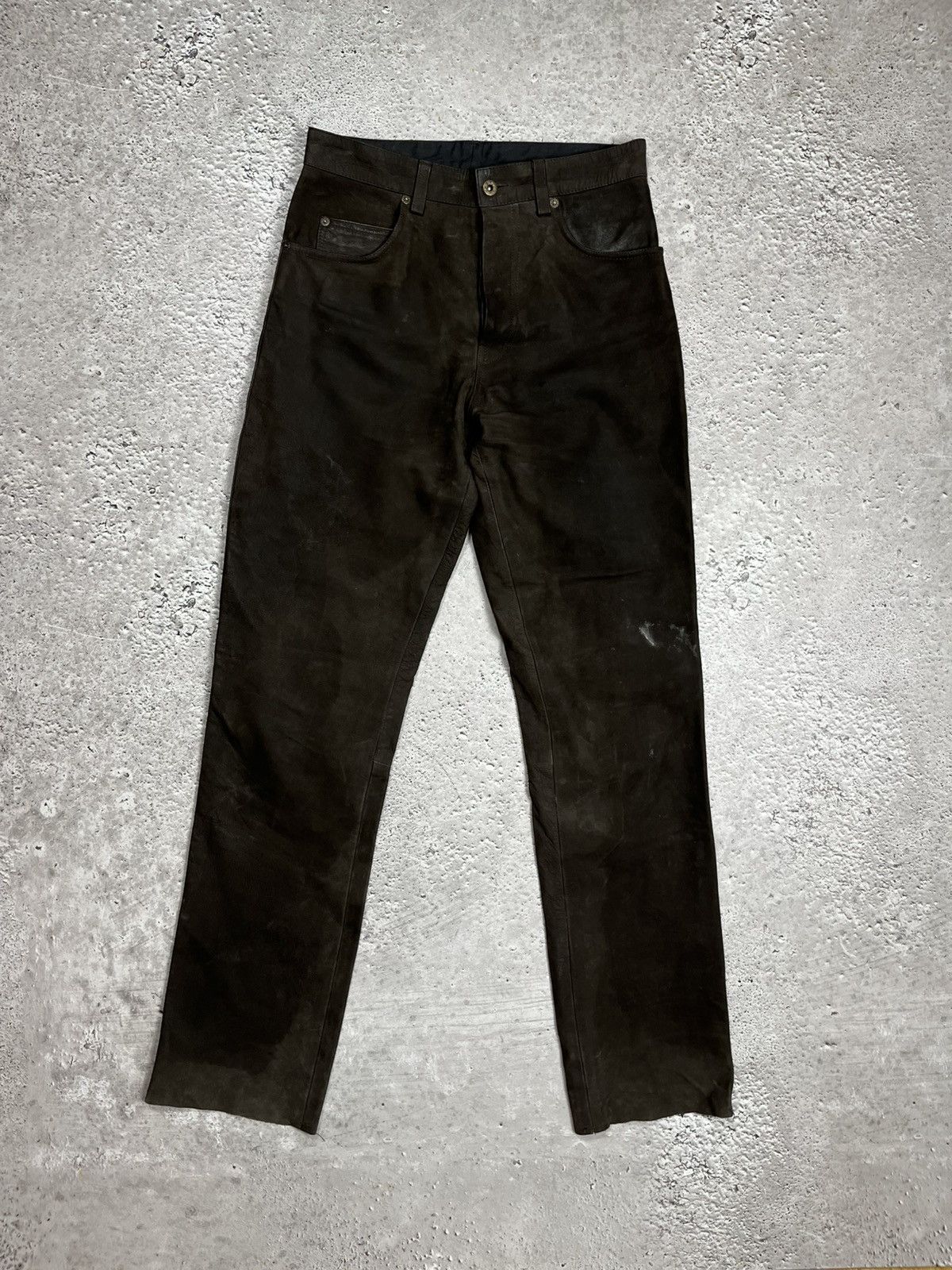 Other Stockerpoint Distressed Leather Pants Brown Size 31 Size US 31 - 1 Thumbnail