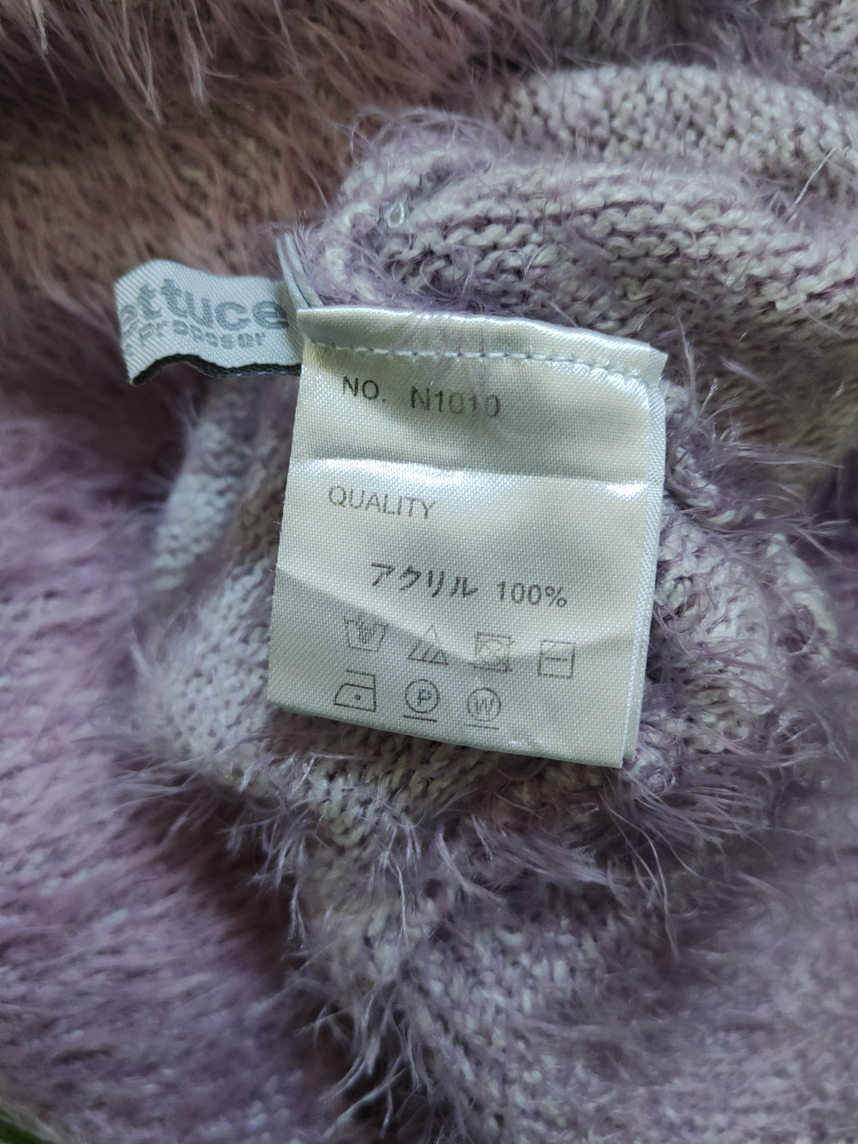 Homespun Knitwear Kobe Lettuce Purple faded Shaggy Fur Mohair Knitwear #S2278 Size S / US 4 / IT 40 - 11 Thumbnail