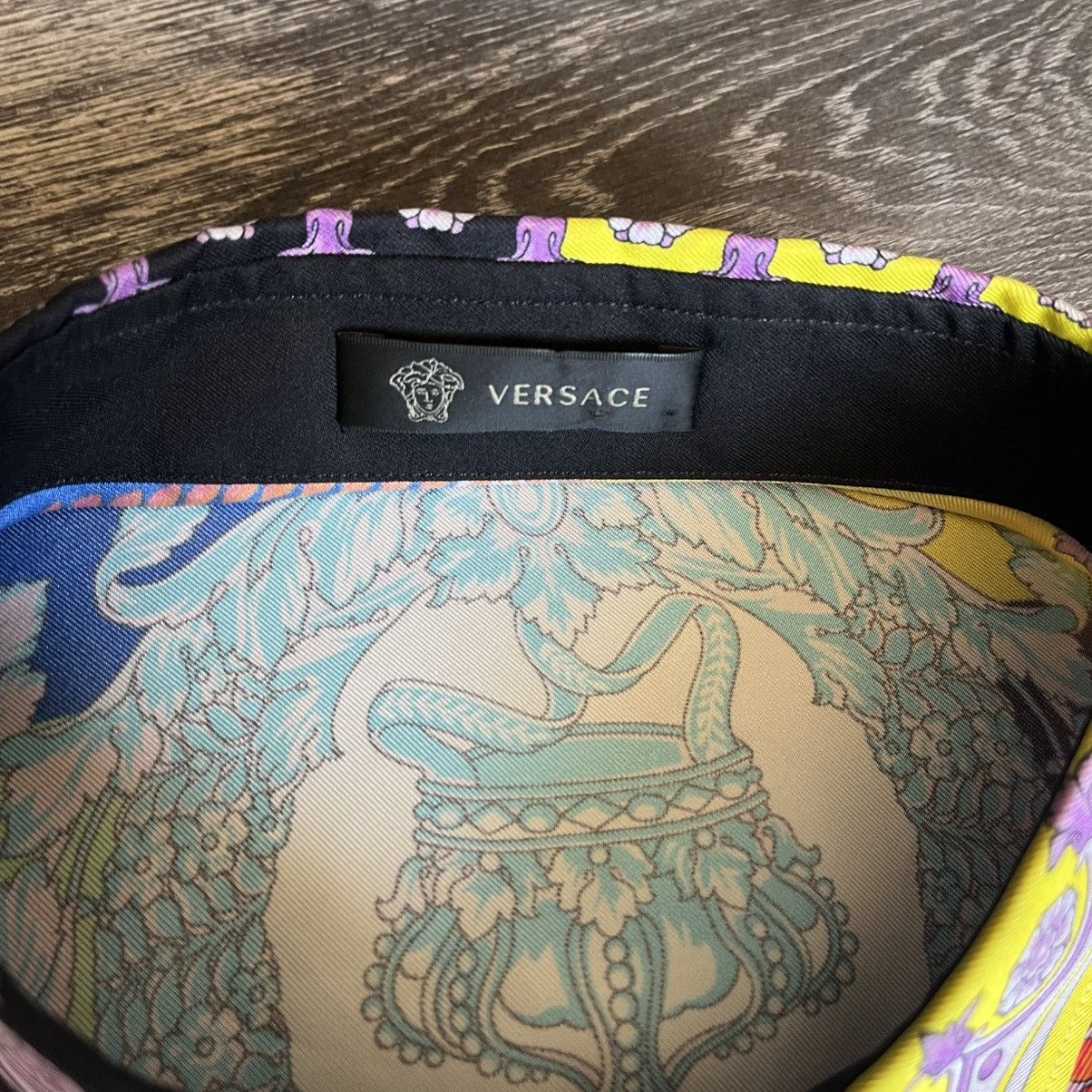 Versace Versace SS19 Techni Baroque Floral Print Silk Buttoned Shirt Size US XL / EU 56 / 4 - 6 Thumbnail