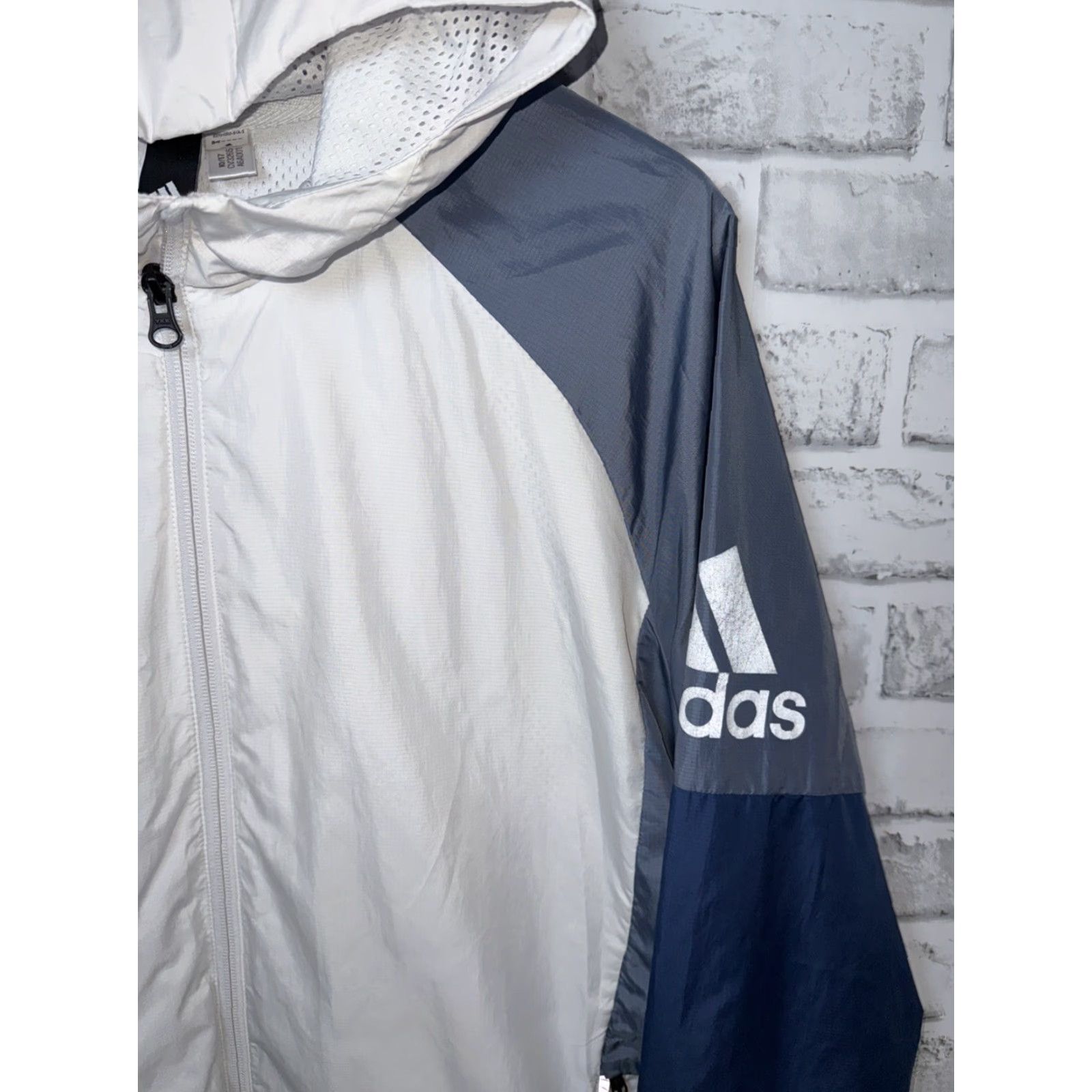 Adidas Adidas Jacket Men XL White Blue Windbreaker Woven Shell Run ID Mens Size US XL / EU 56 / 4 - 3 Thumbnail
