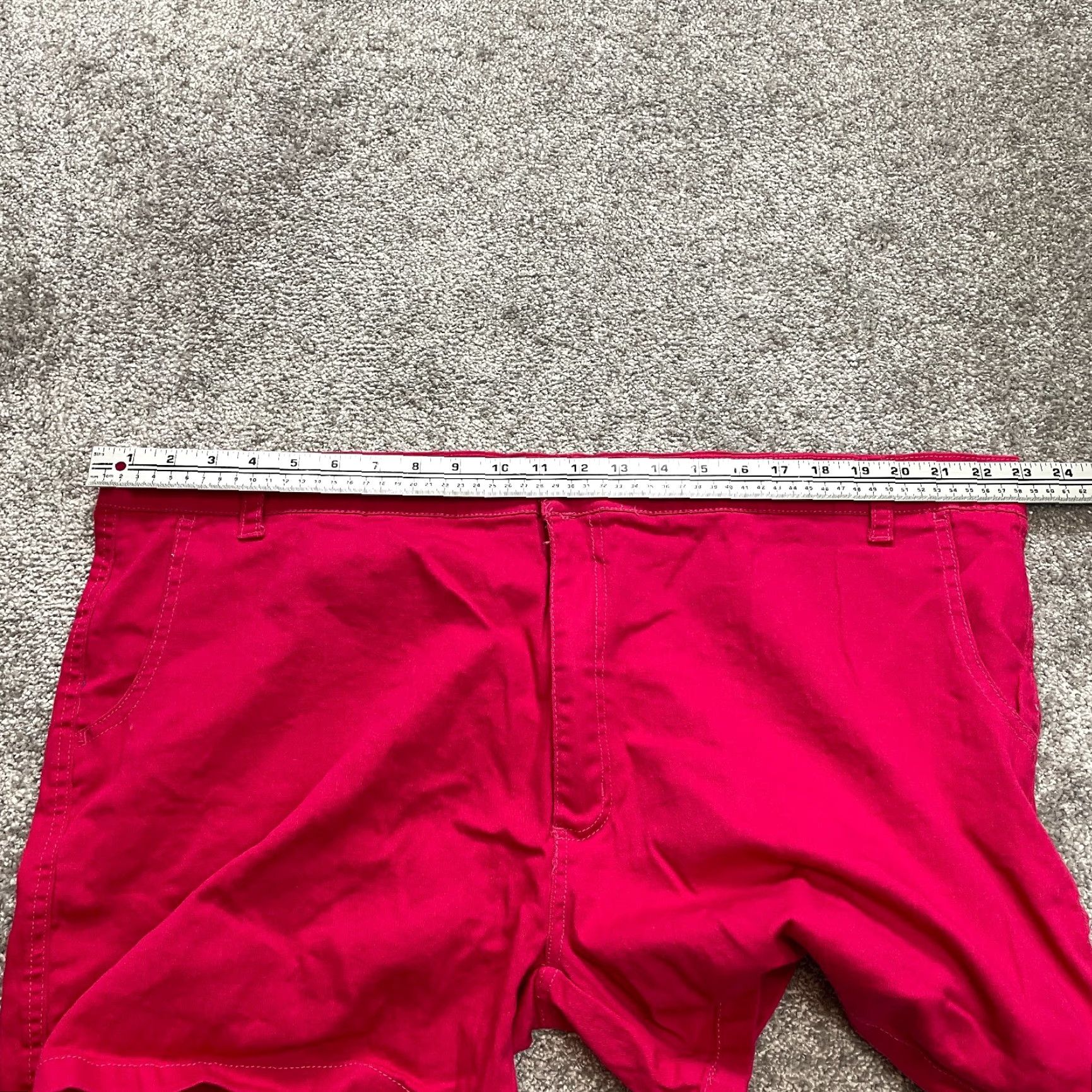 Vintage Chams Chino Shorts Bermuda 5" Inseam Womens 26 Pink Cotton Twill Button Solid Everyday Casual Ladies Cotton Blend Size 32" / US 10 / IT 46 - 4 Thumbnail