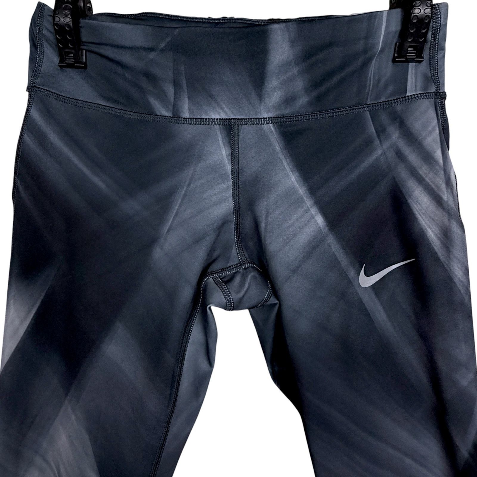 Nike Nike Dri-Fit Black Abstract Women's Small Cropped Running Size 27" / US 4 / IT 40 - 3 Thumbnail
