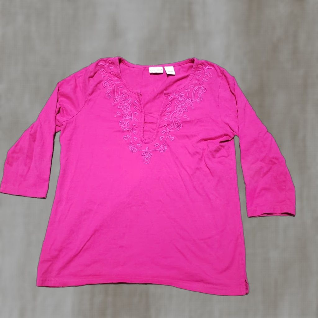 Pinko Kim Rogers Shirt Girls Adult Large Half Sleeve Floral Pink Top 90s? (Note: adjust) Size L / US 10 / IT 46 - 1 Thumbnail