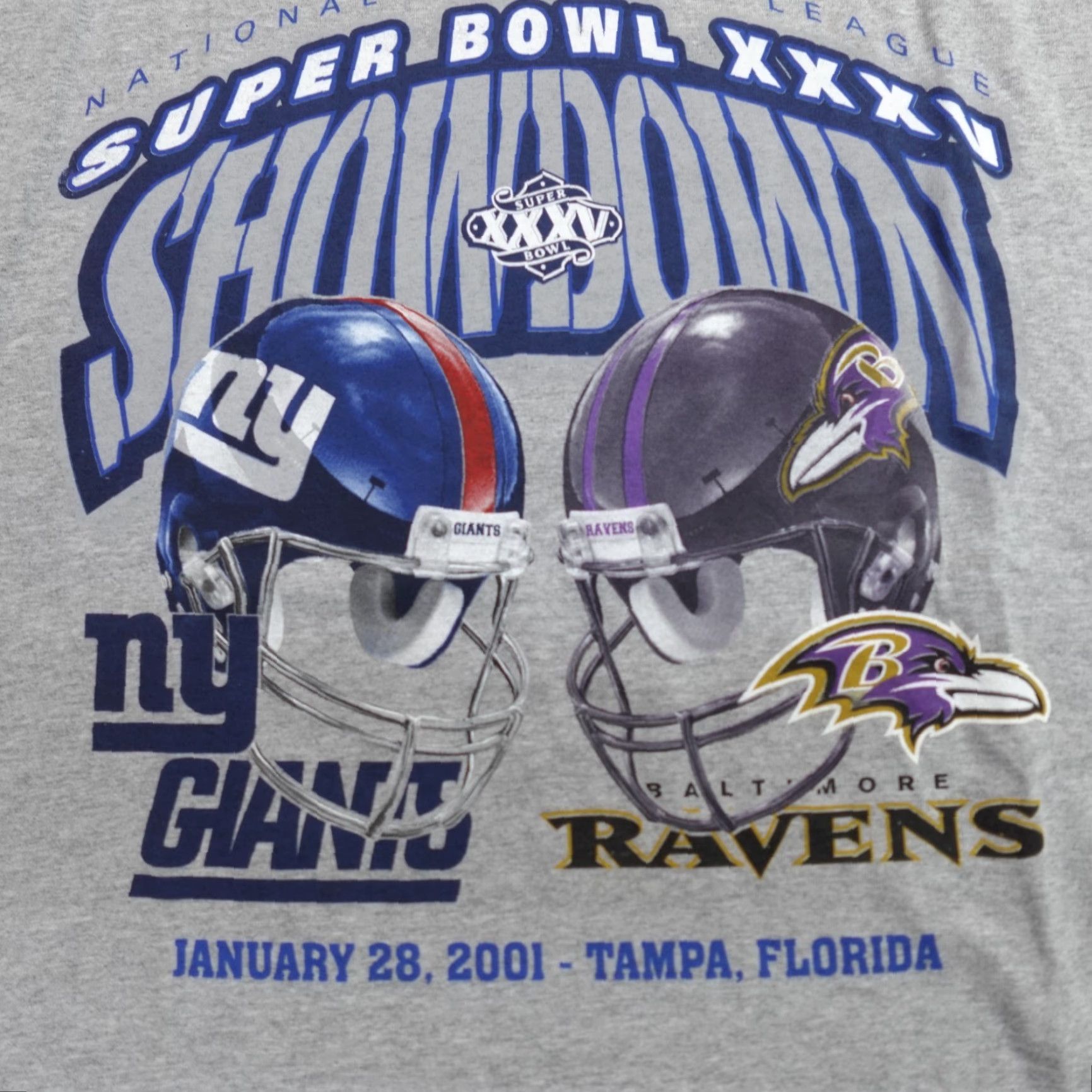 Vintage VINTAGE Baltimore Ravens Shirt 2XL Gray Superbowl 2001 NY Giants Shirt Mens Transition Size US XXL / EU 58 / 5 - 2 Thumbnail