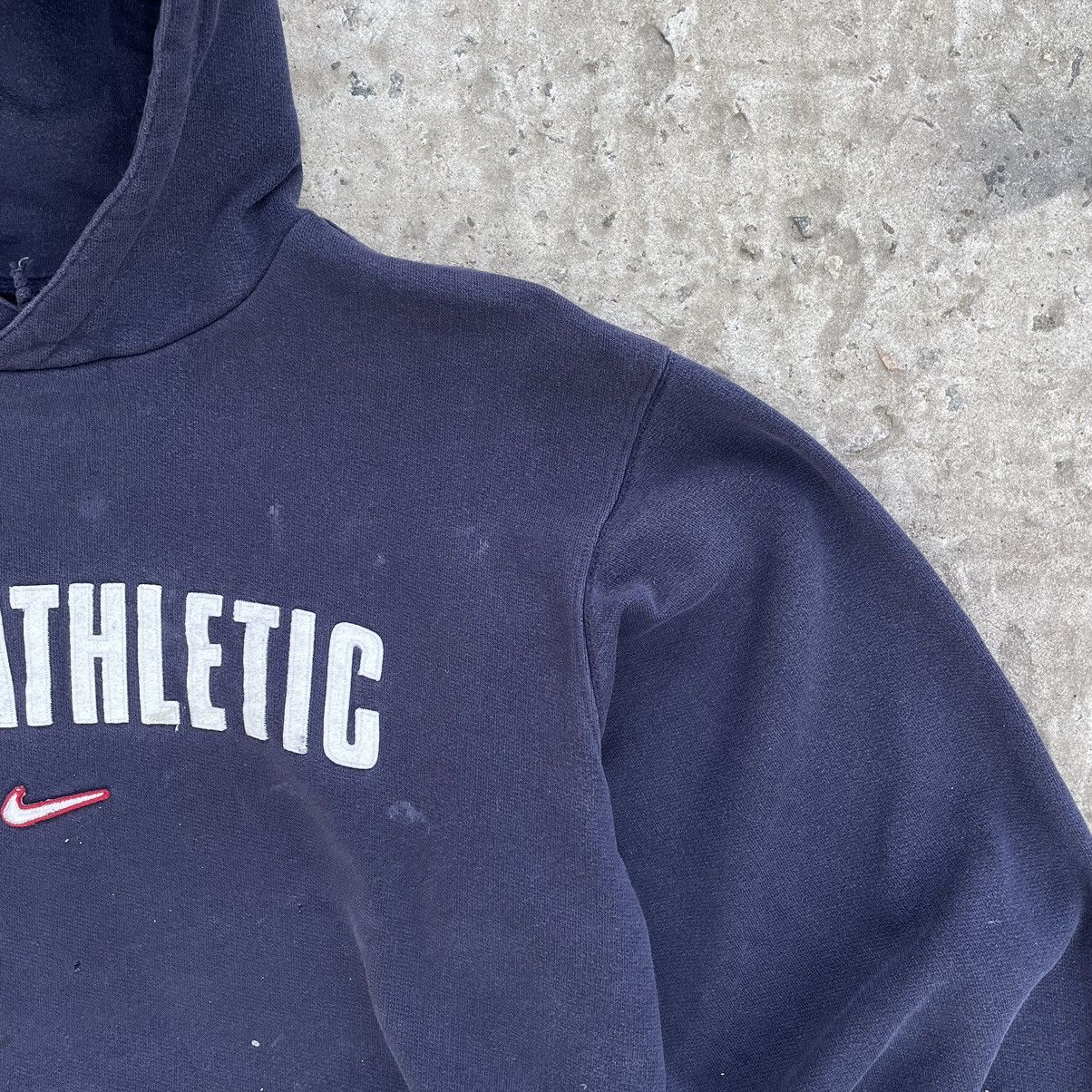Nike × Vintage Vintage Hoodie Nike Athletic Centre Logo 90s USA Trashed Y2K Size US M / EU 48-50 / 2 - 9 Thumbnail