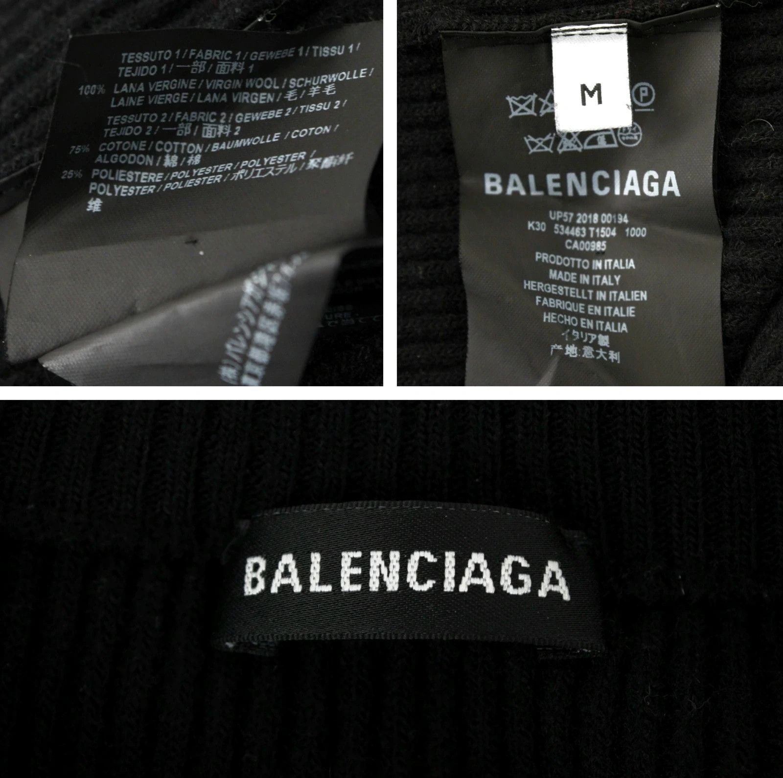 Balenciaga Ribbed Fitted Wool Jumper Size M / US 6-8 / IT 42-44 - 2 Thumbnail