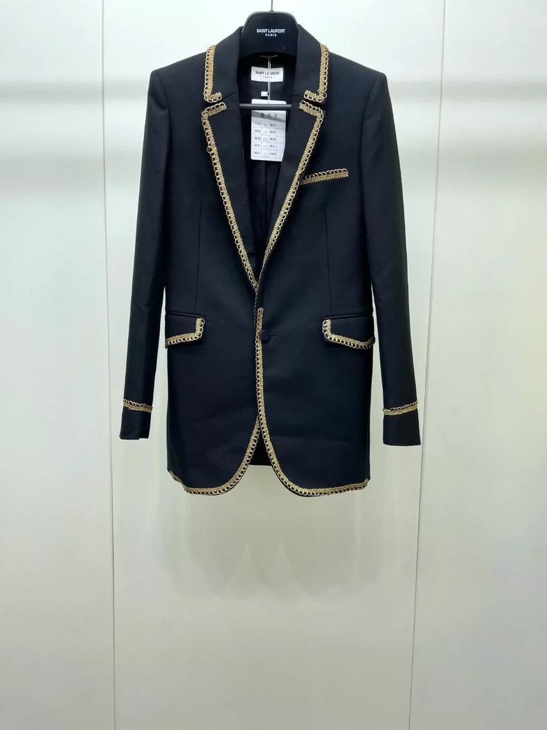 Saint Laurent Paris Saint Laurent Paris Saint Laurent Court Embroidery Blazer Size US XXS / EU 40 - 1 Thumbnail