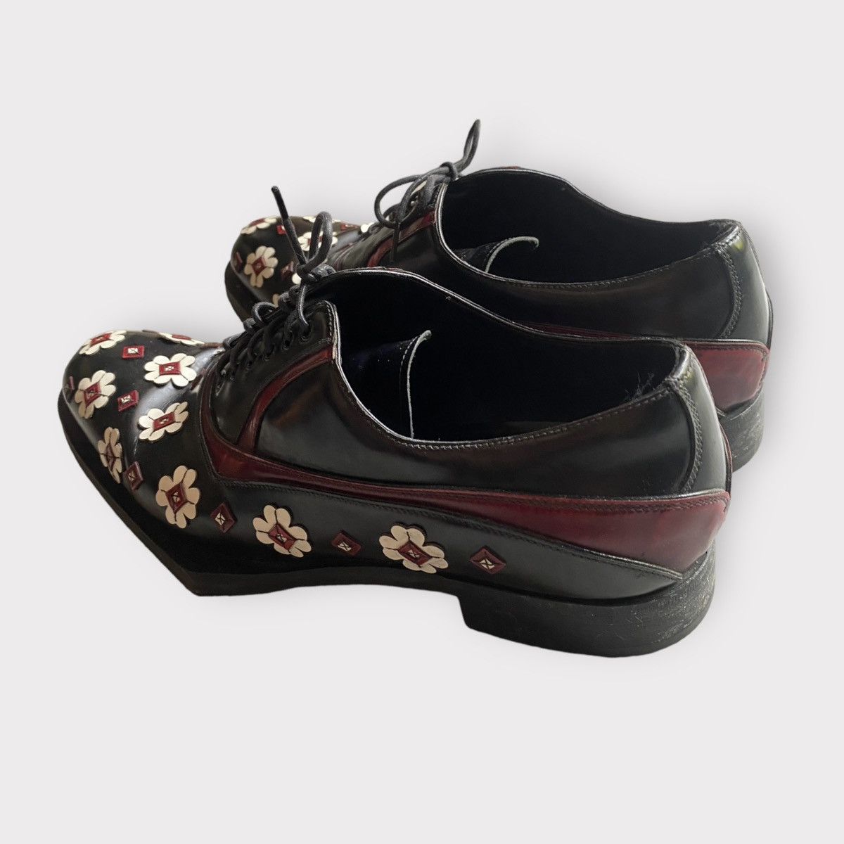 Prada FW12 Runway Floral applique’ Shoes Size US 10 / EU 43 - 6 Thumbnail