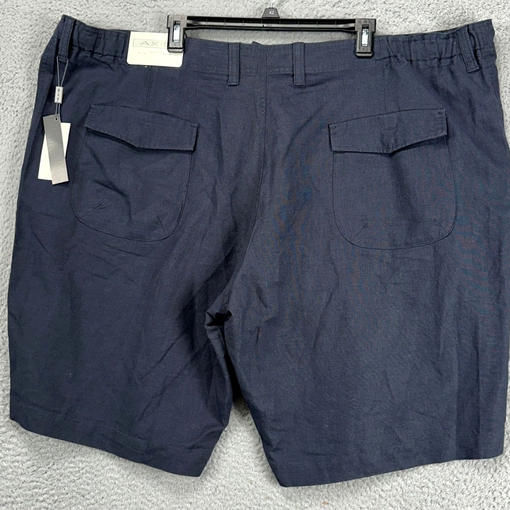 Vintage Axis Mens Shorts 2XB Big Tall Navy Blue Flat Front Pockets Casual Cotton Ramie Rayon Navy Blue 2XB Mens Big Tall Casual Shorts Size US 39 - 3 Thumbnail