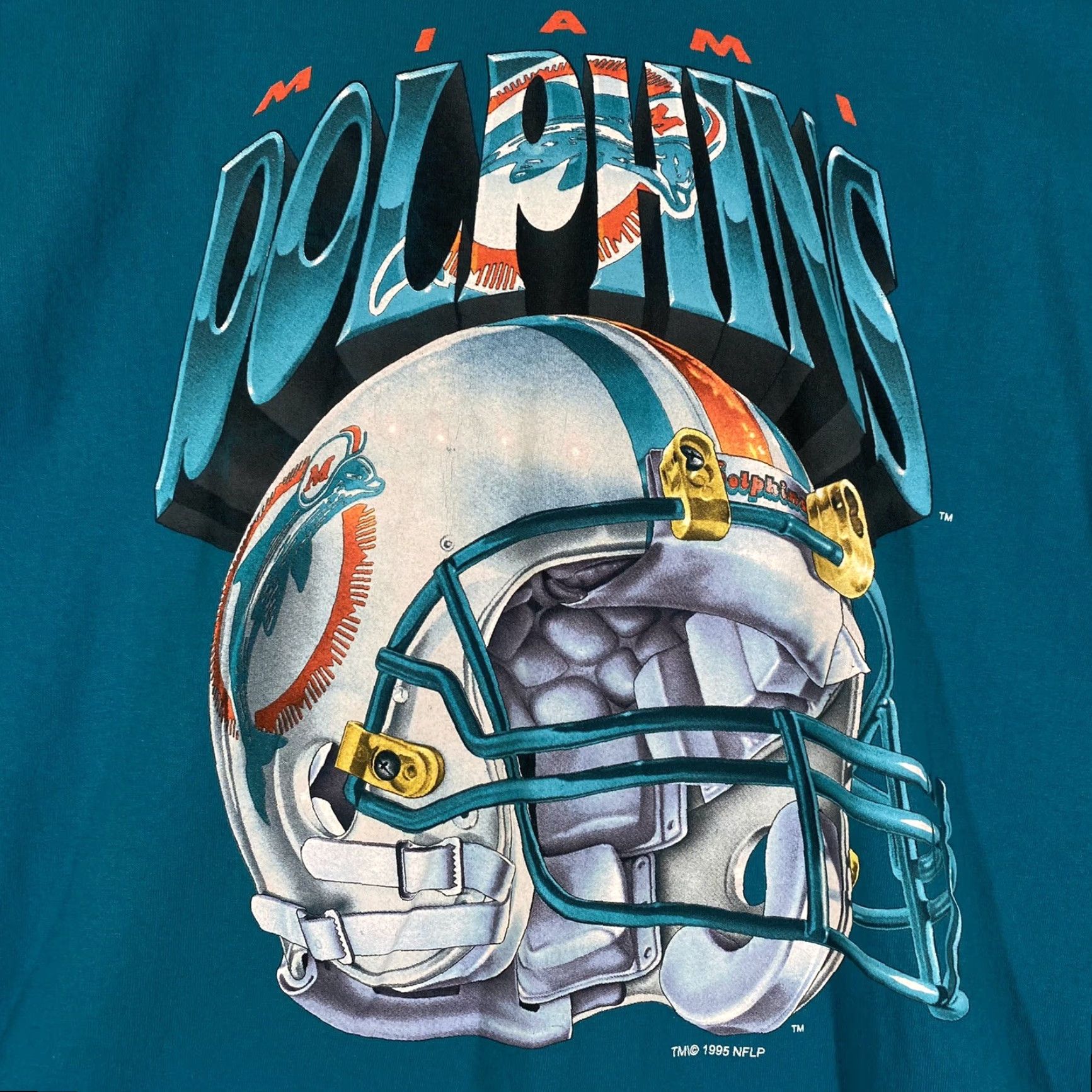 Starter VINTAGE Starter Miami Dolphins T-Shirt XL Crew Neck Men 1990s NFL Football Graphic Print Gray Cotton Shirts Mens 90s Sports Size US XL / EU 56 / 4 - 2 Thumbnail