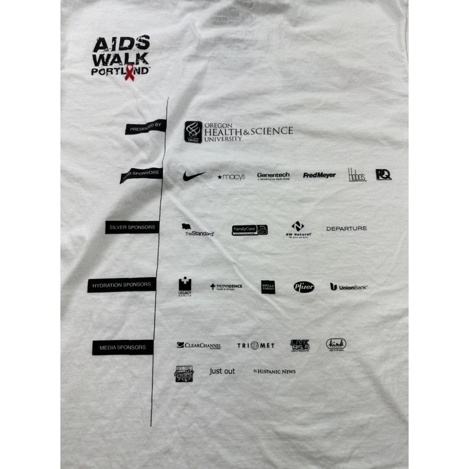 Nike Nike Shirt Mens Medium White AIDS Walk 2012 Portland Oregon Size US M / EU 48-50 / 2 - 7 Thumbnail