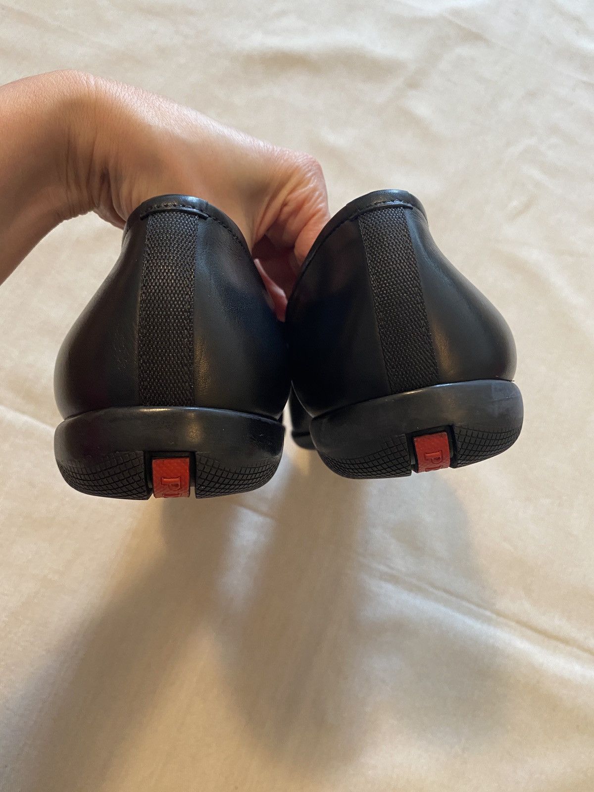 Prada Prada Linea Rossa Black Leather Rubber Sole Loafers Size 11 Size US 11 / EU 44 - 8 Thumbnail