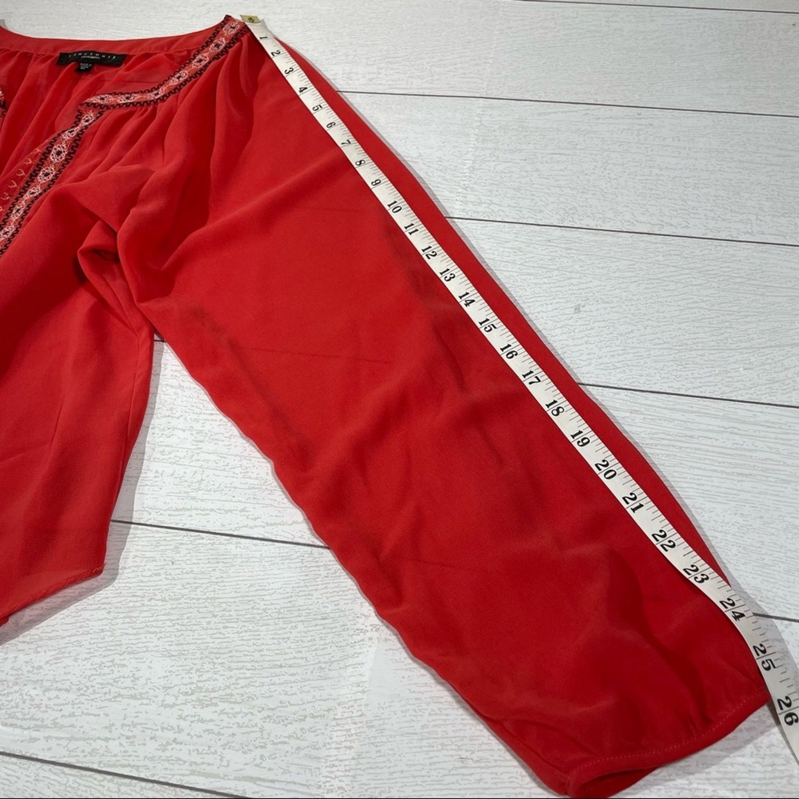 Other Sanctuary Burnt Orange Sheer Long Sleeve Shirt Size Medium Size M / US 6-8 / IT 42-44 - 5 Thumbnail