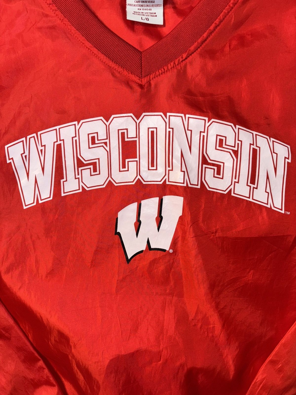 NCAA Vtg Wisconsin Badgers 90’s Red Pullover Windbreaker Sz Large Size US L / EU 52-54 / 3 - 2 Thumbnail