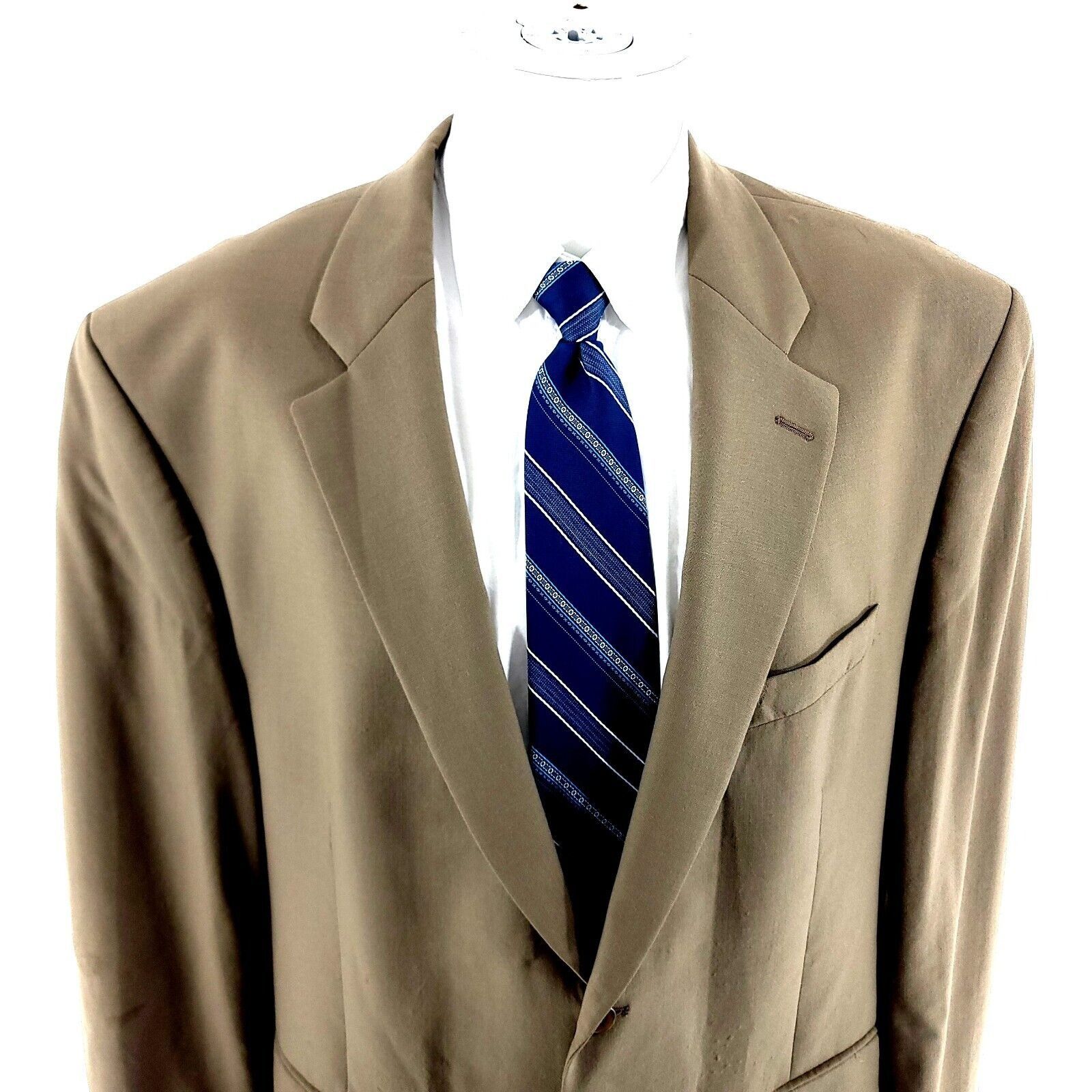 Ralph Lauren DAMAGED Lauren Ralph Lauren Wool 3 Button Blazer 48L Tan Maj Size 48L - 1 Thumbnail