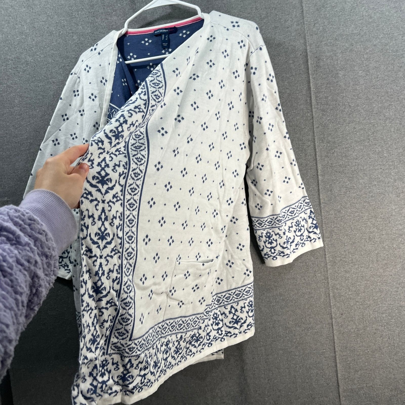 Isaac Mizrahi Isaac Mizrahi LIVE! True Denim Jacquard Sweater Ivory, Large Size L / US 10 / IT 46 - 4 Thumbnail