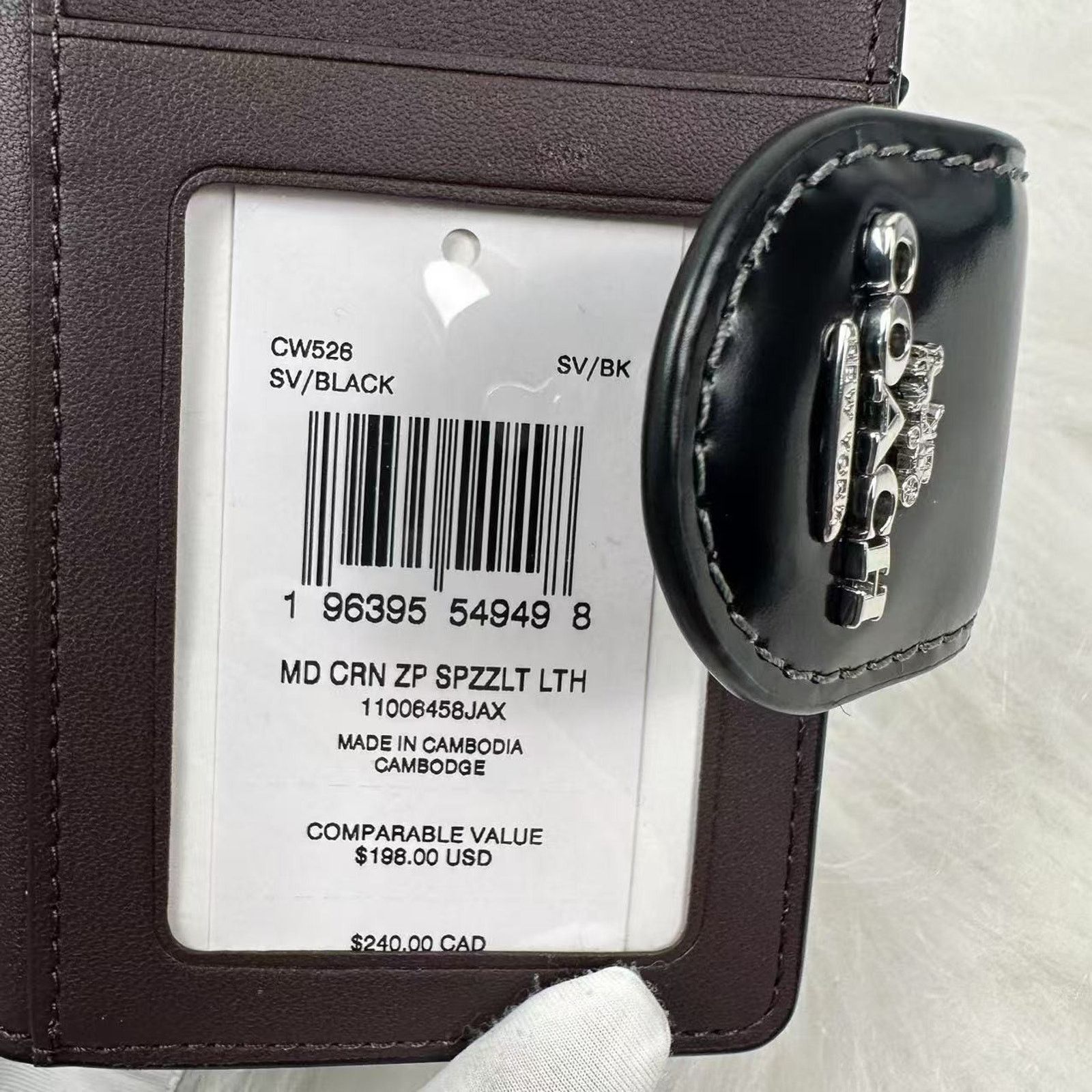Coach Coach Medium Corner Zip Wallet Novelty Leather/Silver/Black Size ONE SIZE - 3 Thumbnail