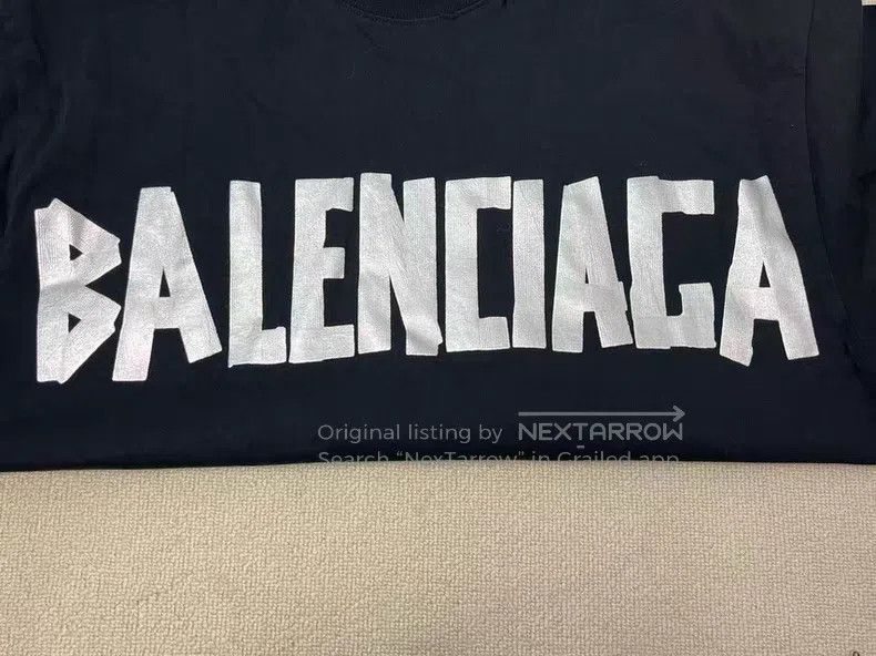 Balenciaga Balenciaga Letter Printed Frayed Short Sleeve Round Neck T Size XXS / US 00 / IT 34 - 3 Thumbnail
