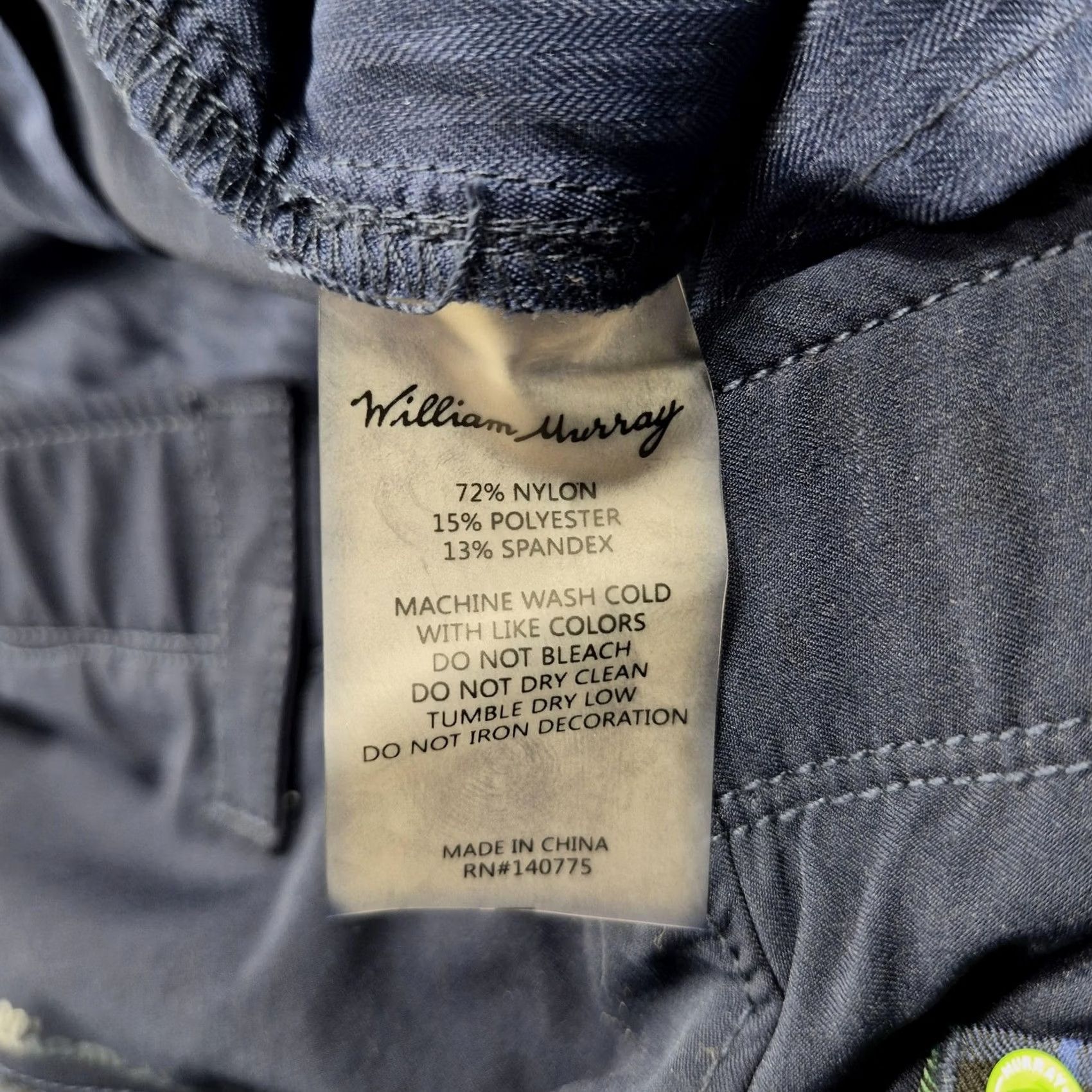 Vintage William Murray Pants Mens 38x32 Blue Khakis Straight Fit Stretch Golf Casual Shirt Hat? Size US 38 / EU 54 - 7 Thumbnail