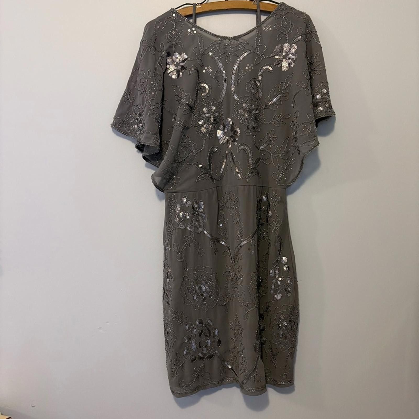 Designer NWT Molly Bracken Woman’s L Cocktail Dress Beaded Sequins Size L / US 10 / IT 46 - 1 Thumbnail