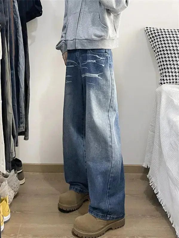 Japanese Brand Retro loose wide leg gradient jeans Size US 32 / EU 48 - 4 Thumbnail