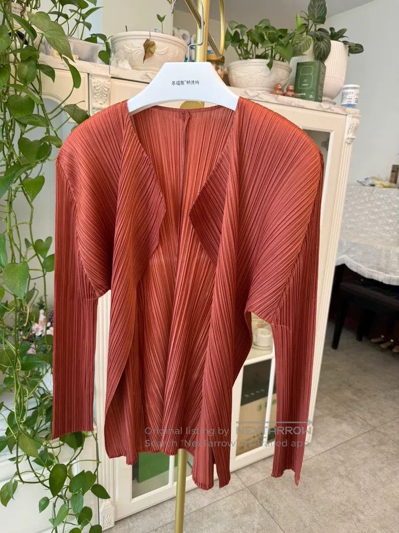 Issey Miyake Issey Miyake size:4 Golden Brown Long Cardigan Size S / US 4 / IT 40 - 2 Thumbnail