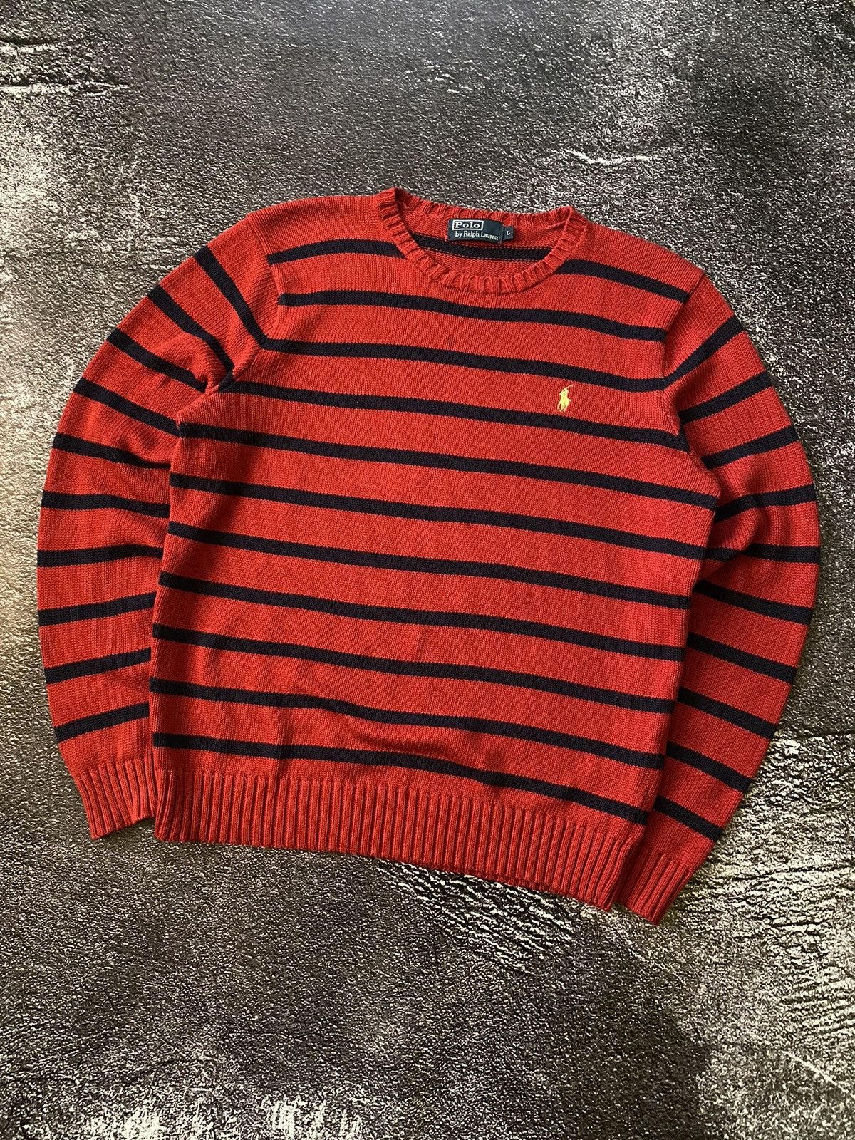 Polo Ralph Lauren Vintage Polo Ralph Lauren Red Striped Sweater 90s Hype Size US L / EU 52-54 / 3 - 2 Thumbnail