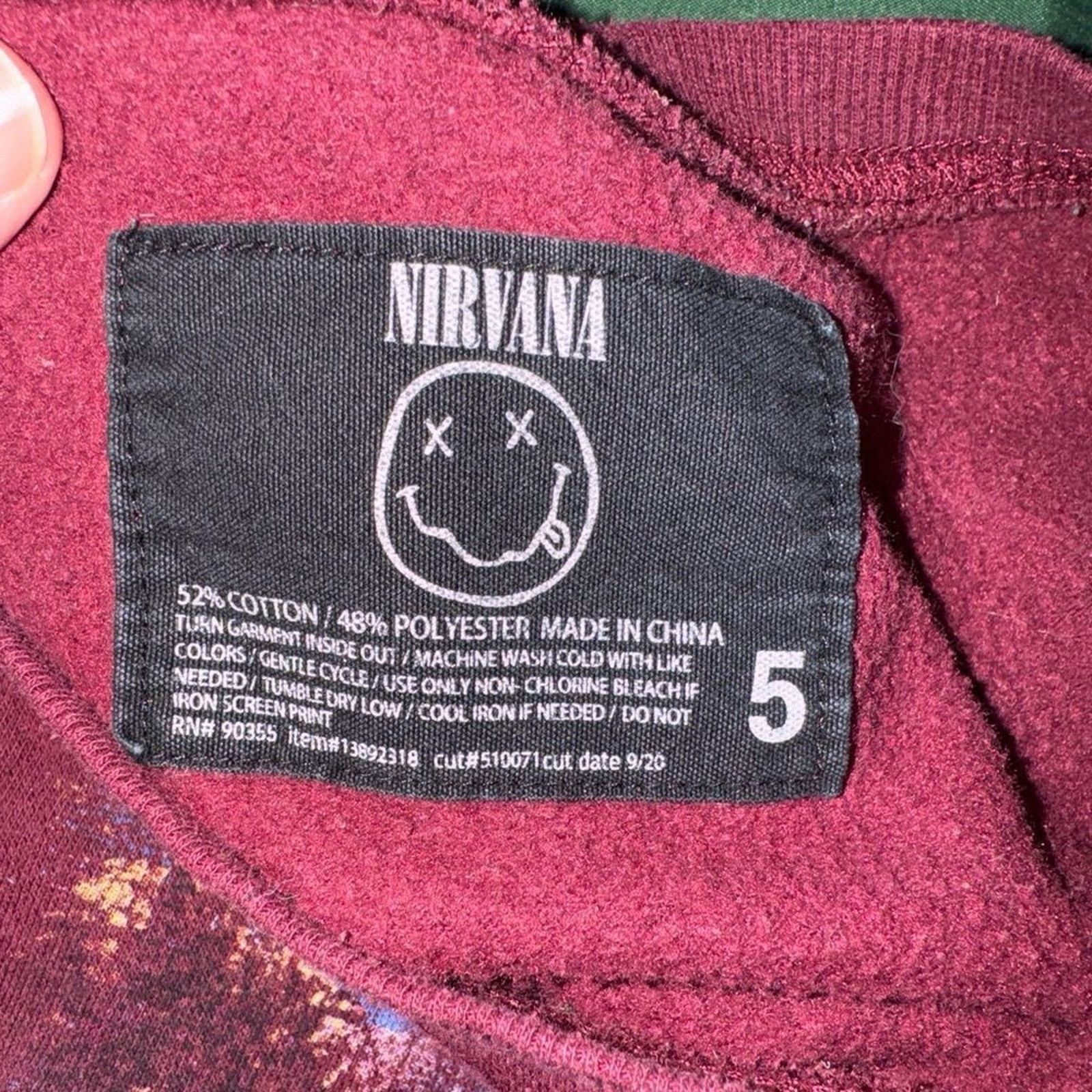 Nirvana NIRVANA Unplugged Red Mineral Wash Fleece Sweatshirt Size 5X Size 4XL / US 24-26 - 12 Thumbnail