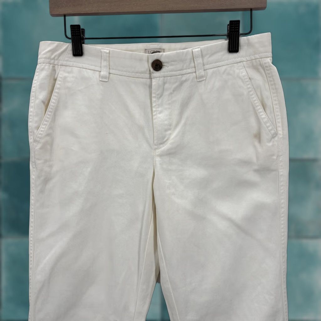 J.Crew J.CREW Chino Pants Womens 0 Beige 100% Cotton Mid Rise Tapered Twill Casual NWT Size 25" / US 0 / IT 36 - 1 Thumbnail