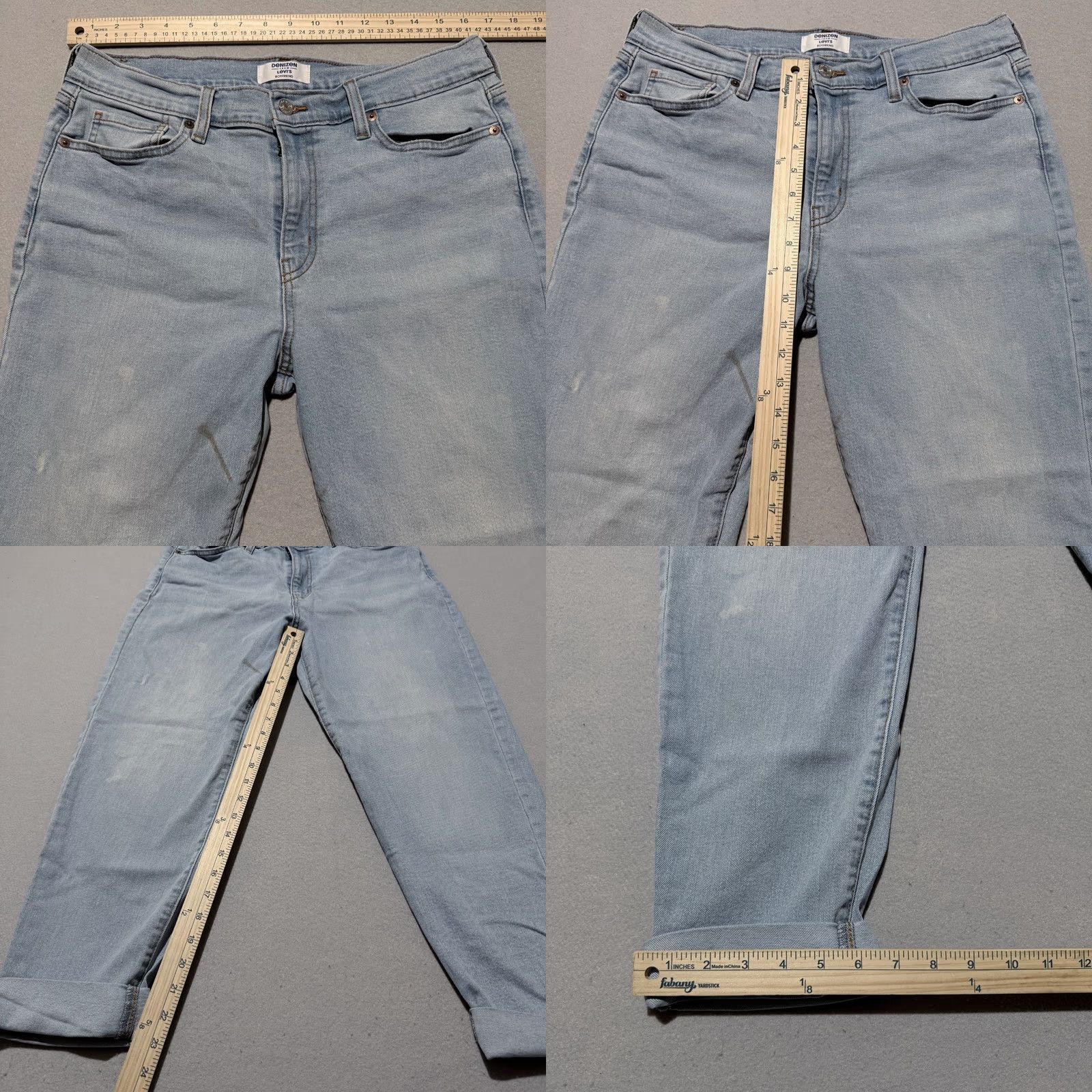 Denizen DENIZEN From Levi’s Boyfriend Jeans Women Blue Denim Crop Cuffed 8 Jeans 5-Pocket Design Beltless Regular Rise Mid 23in Inseam Denim Size 30" / US 8 / IT 44 - 9 Thumbnail