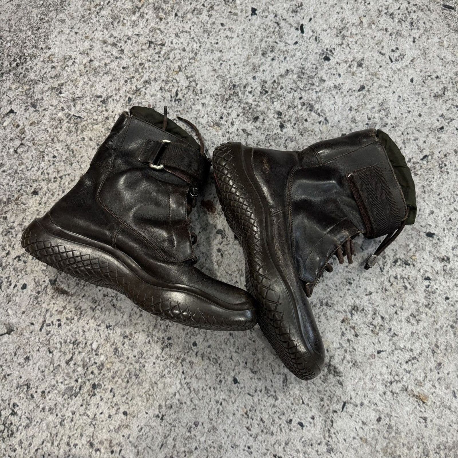 Prada Prada AW99 Archive Square Toe Vibram Combat Boots Size US 7.5 / EU 40-41 - 11 Thumbnail