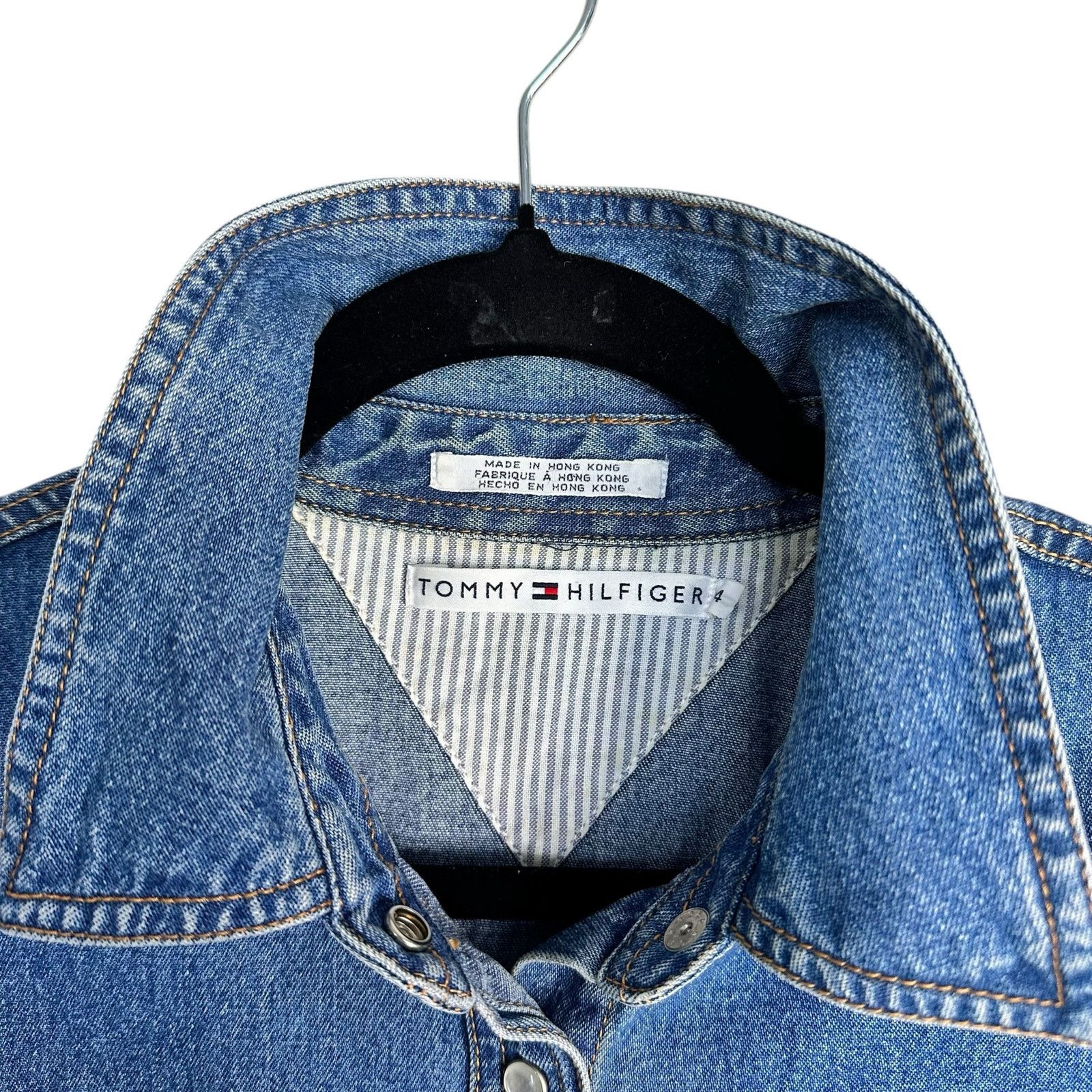 Tommy Hilfiger Tommy Hilfiger Y2K Denim Mini Dress Pearl Button Front 14 Size XL / US 12-14 / IT 48-50 - 6 Thumbnail
