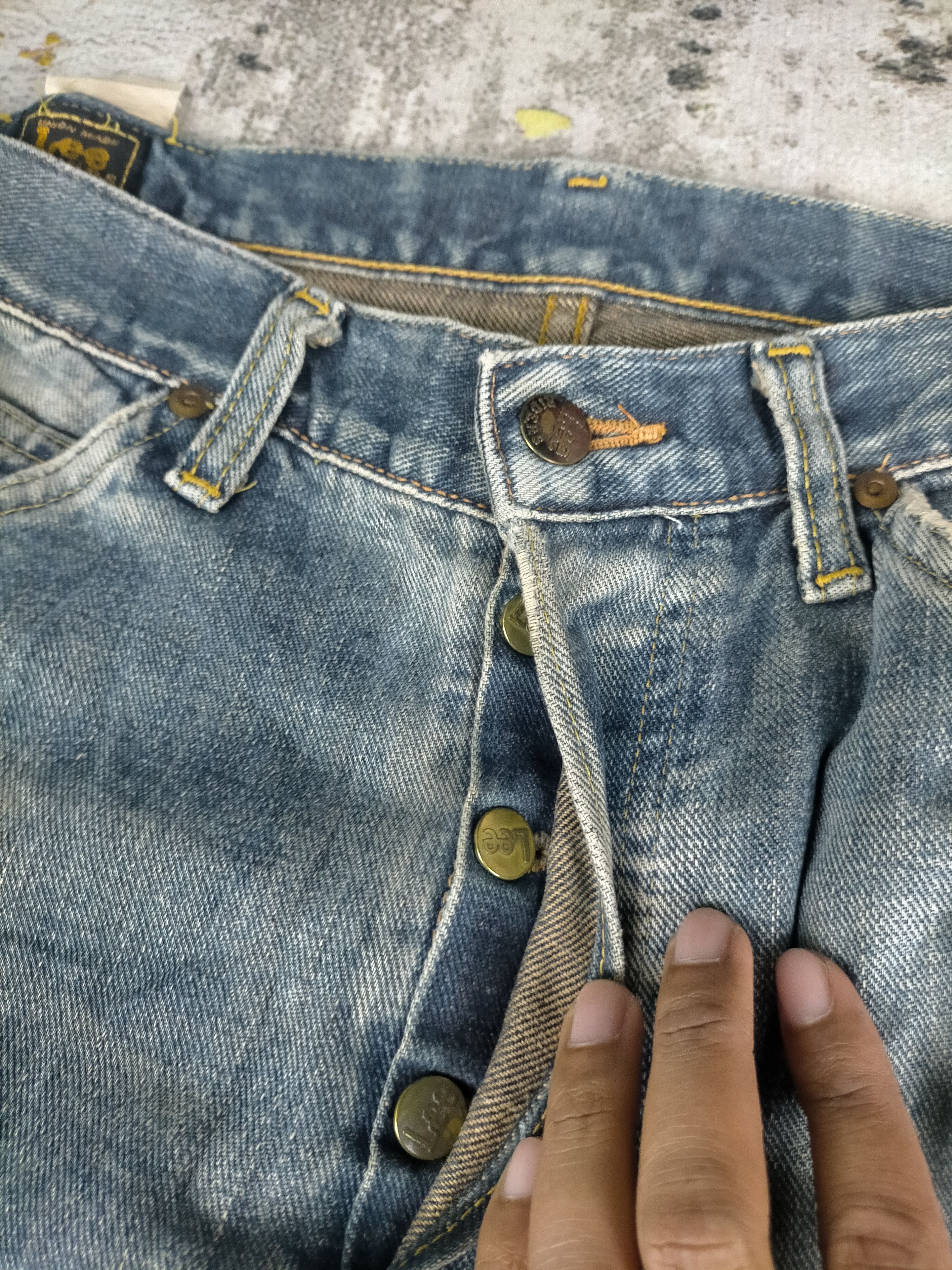Lee 🔥 Vintage 80s Lee Riders Half Selvedge Distressed Jeans Size US 30 / EU 46 - 6 Thumbnail