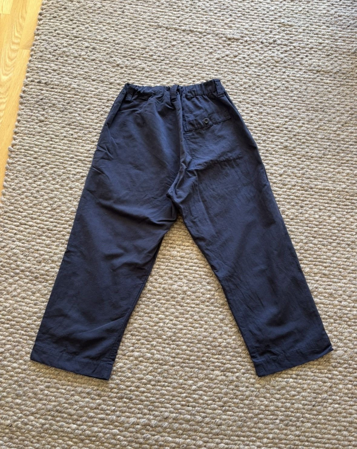 Evan Kinori Elastic Pants | Navy | Linen/Nylon Weathercloth | XS Size US 28 / EU 44 - 2 Thumbnail