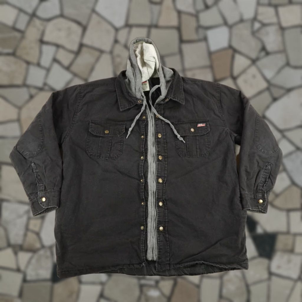 Dickies Dickies Jacket Mens XL Black Quilt Lined Hooded Chore Work Coat Zip Snap Hoodie Shirt Size US XL / EU 56 / 4 - 1 Thumbnail