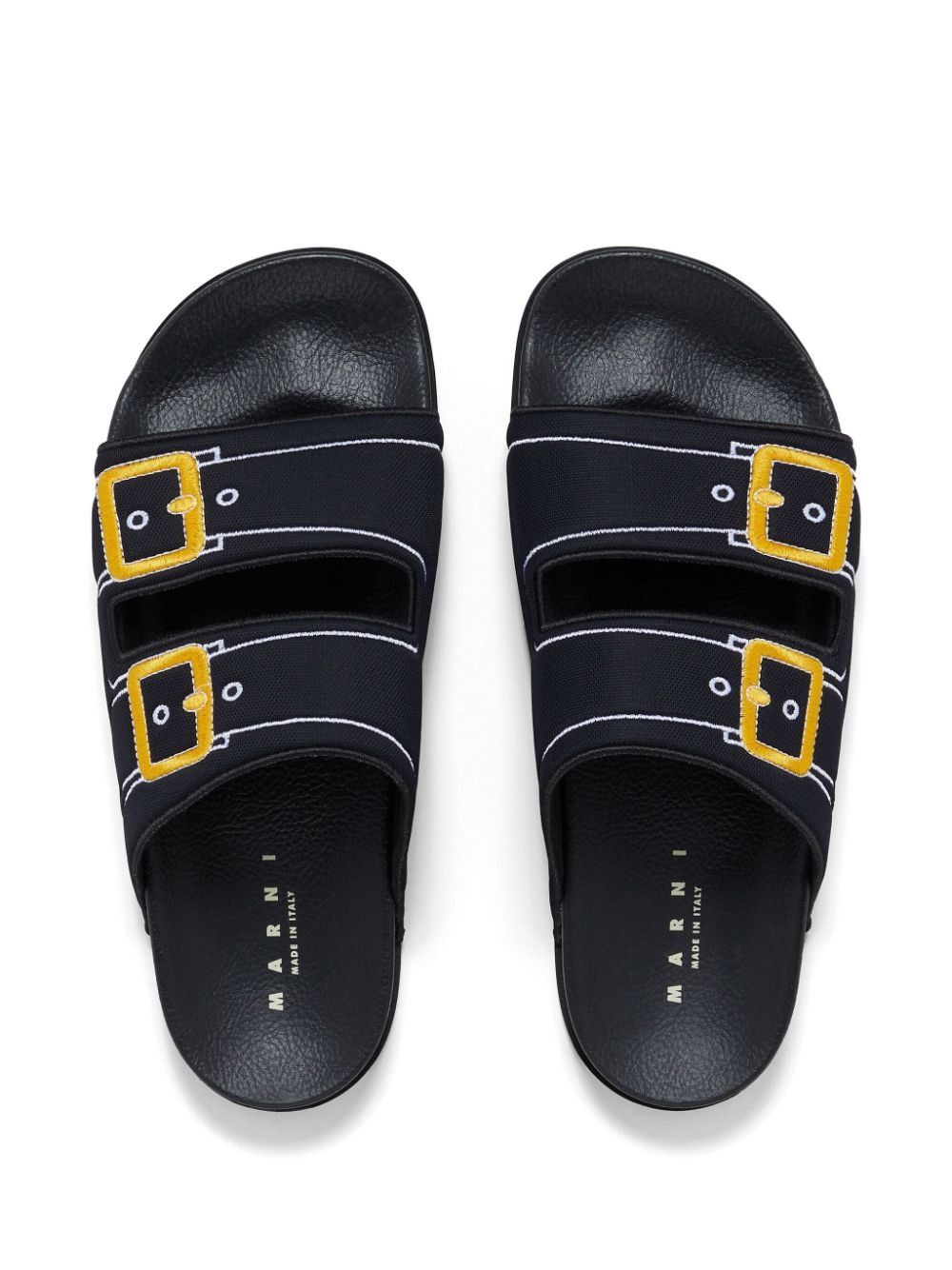 Marni oc11z0525 Embroidered Slip On Slides in Black Size US 7 / EU 40 - 5 Thumbnail
