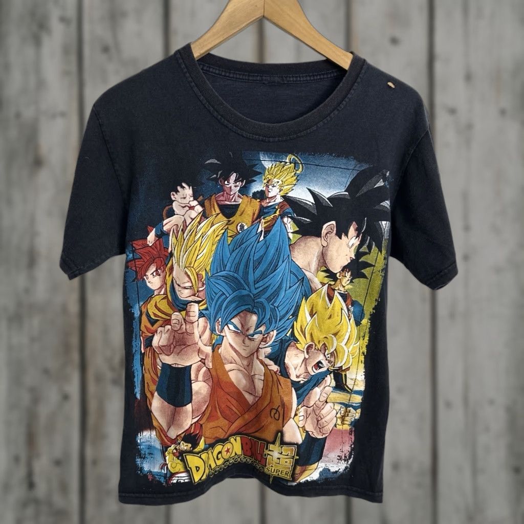 VINTAGE Dragon Ball Z T-Shirt Anime 90s Cartoon Double-Sided Men Medium Black Cotton