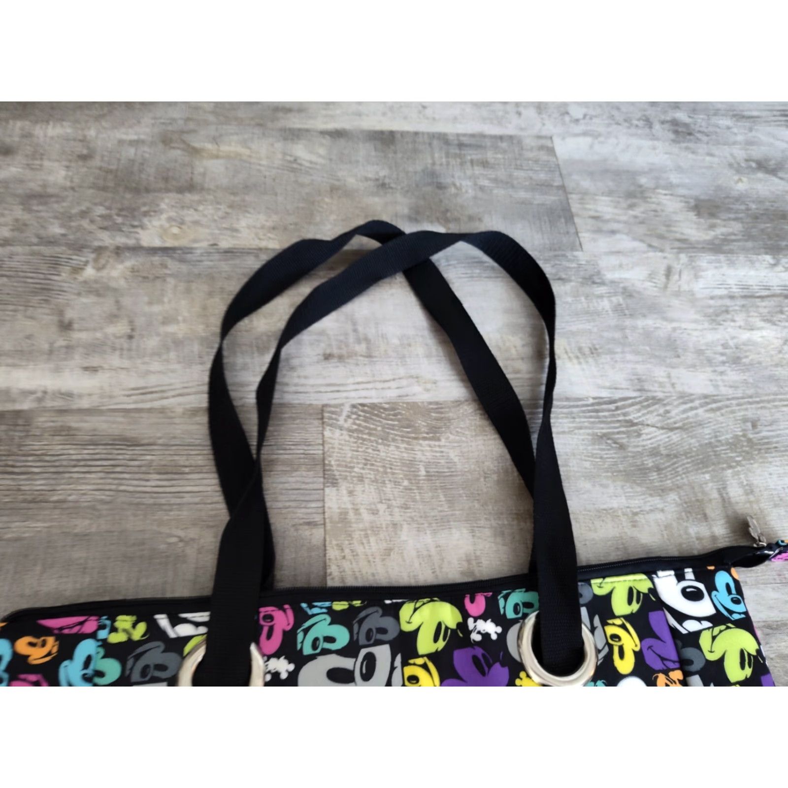 Disney Disney Parks Authentic Mickey Pop Art Tote Womens Large Multicolor Nylon Shoulder Bag Size ONE SIZE - 4 Thumbnail