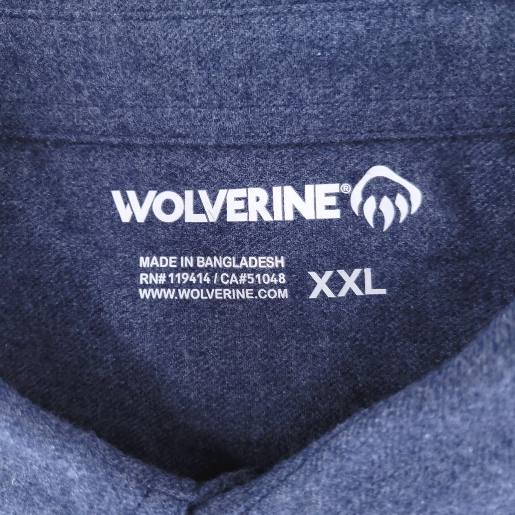 Vintage Wolverine Shirt Mens 2XL Blue Flannel Long Sleeve Button Cotton Size US XXL / EU 58 / 5 - 2 Thumbnail