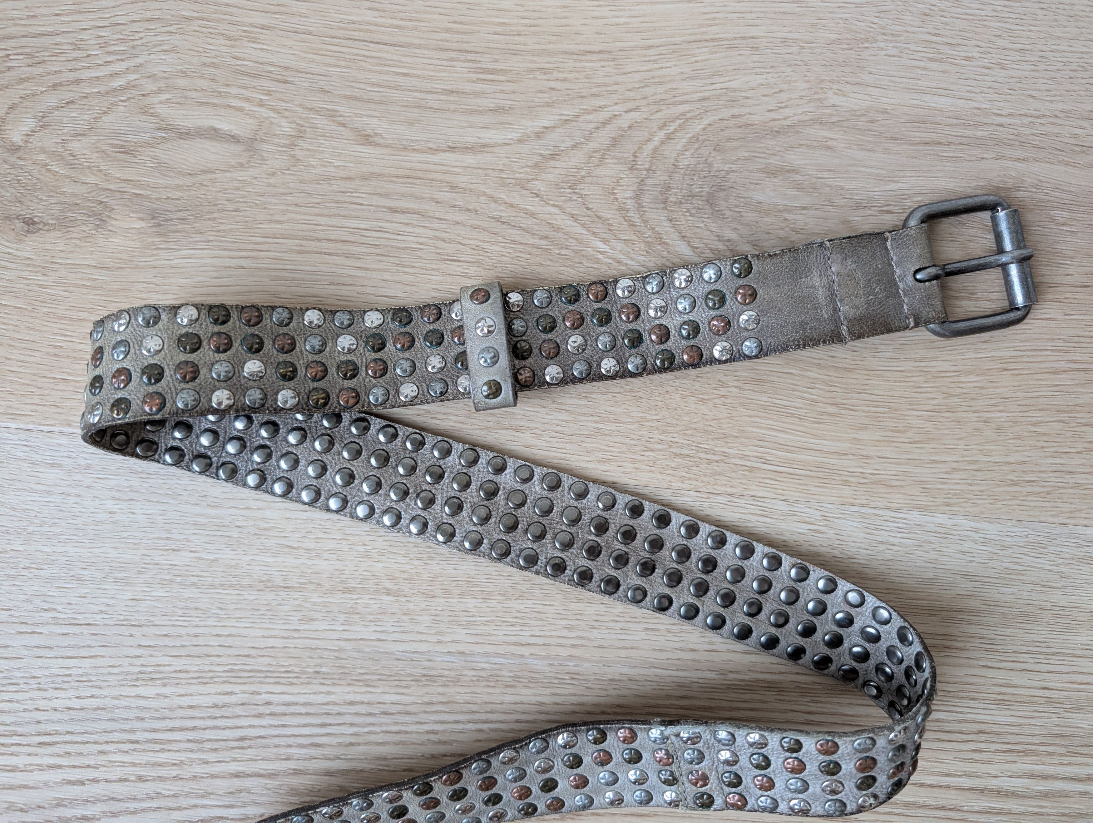 A.S.98 A.S. 98 GOSSE Leather Belt Timeless Rockstar Mettal Rivets Size ONE SIZE - 11 Thumbnail