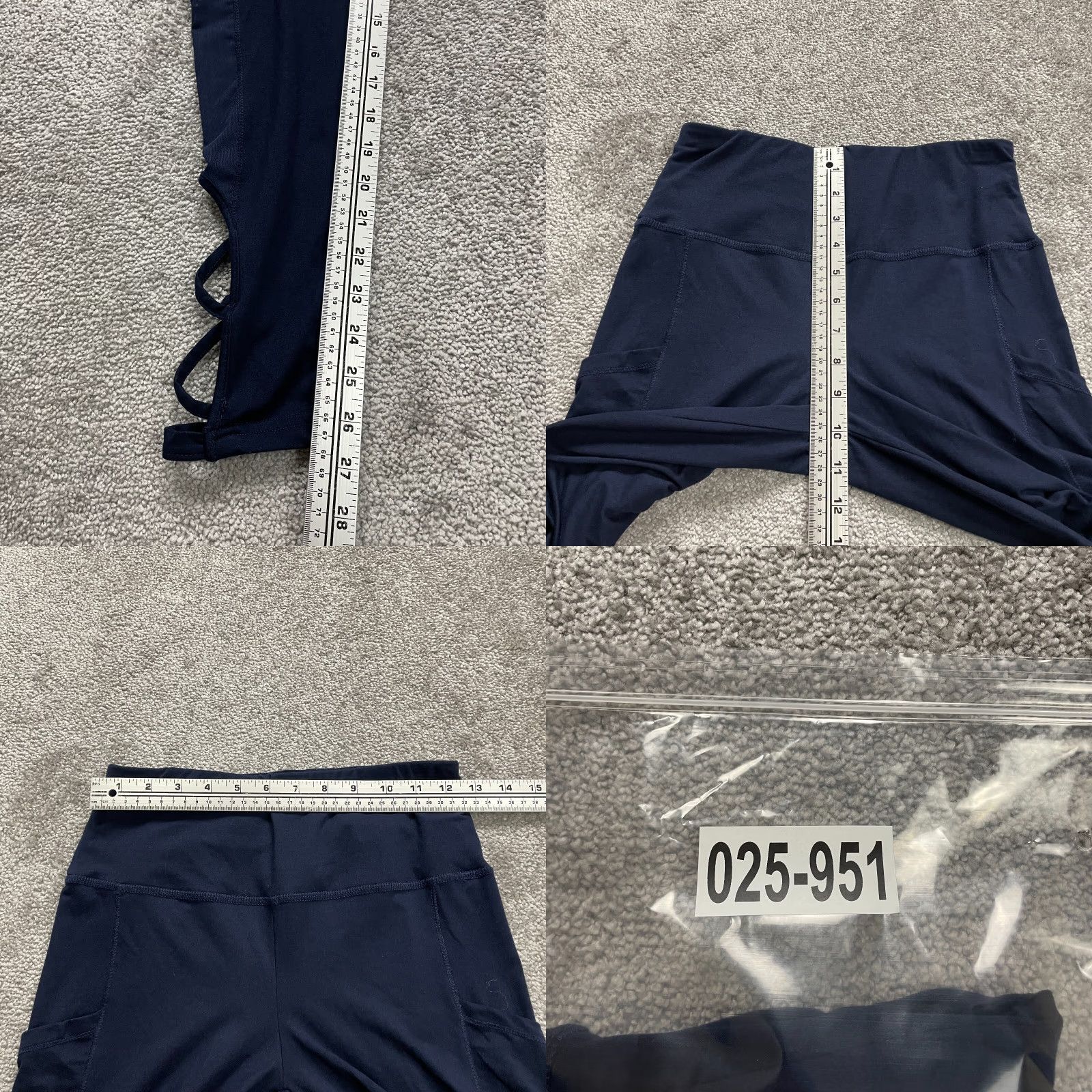 Vintage Shiela Rose Compression Leggings Womens Medium Navy Blue Active Gym Yoga 26x26.5 Size 32" / US 10 / IT 46 - 8 Thumbnail