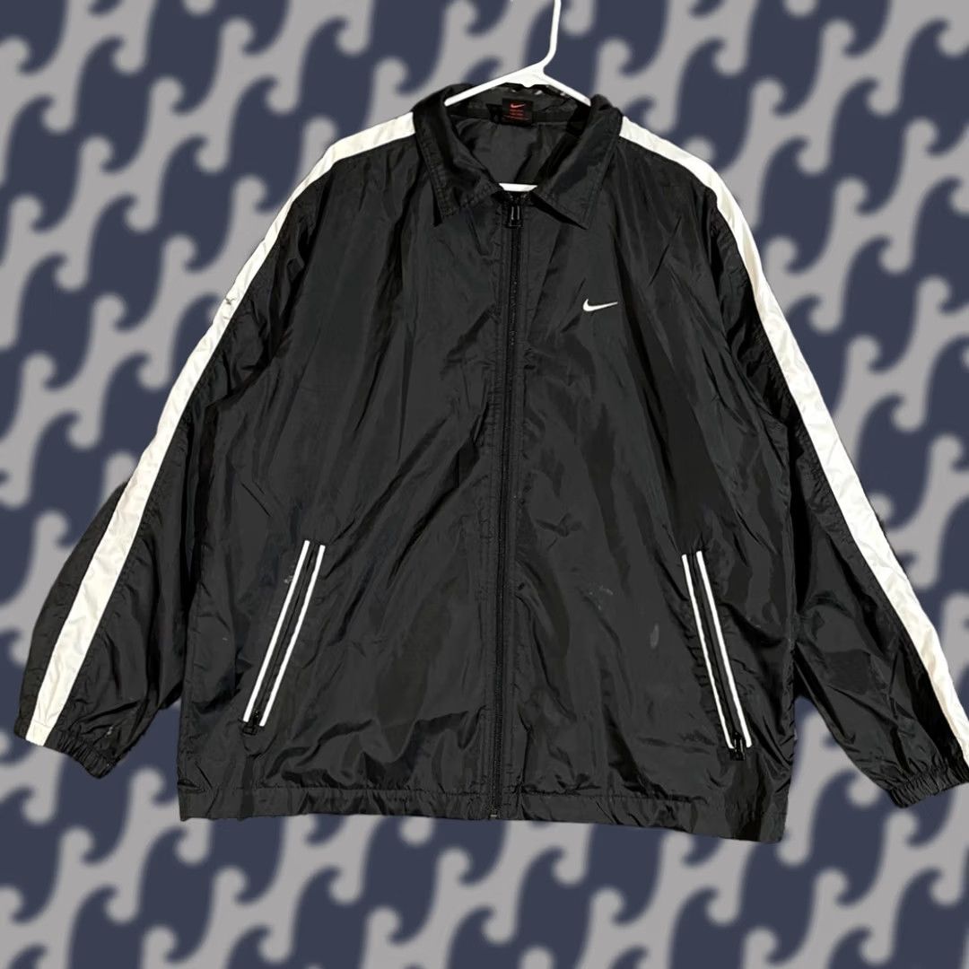 Nike VINTAGE Nike Black White Track Jacket Windbreaker Full Zip Men M Size US M / EU 48-50 / 2 - 1 Thumbnail