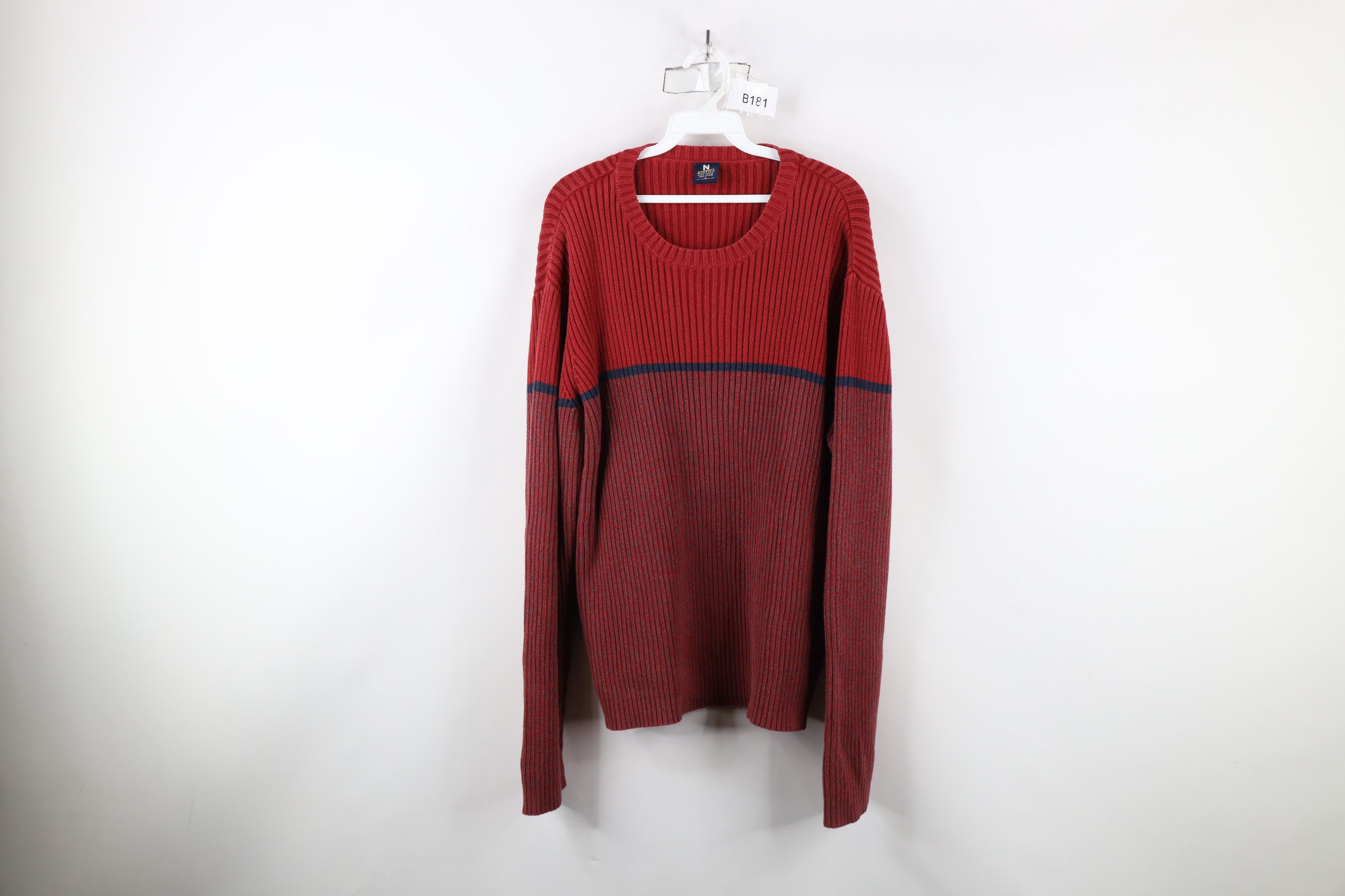Nautica × Vintage Vintage 90s Nautica Chunky Ribbed Knit Crewneck Sweater Size US L / EU 52-54 / 3 - 1 Thumbnail