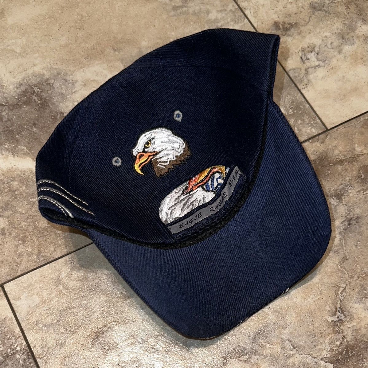 Other Vintage Y2K Bald Eagle Embroidered Strapback Hat Navy Size ONE SIZE - 2 Thumbnail