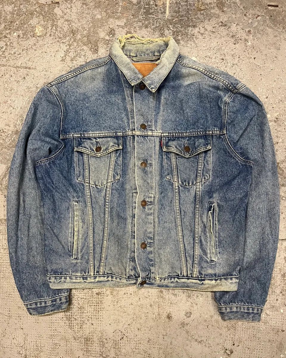 Levi's × Vintage 1990s Levi’s Blue Distressed Faded Denim Jacket Size US M / EU 48-50 / 2 - 1 Thumbnail
